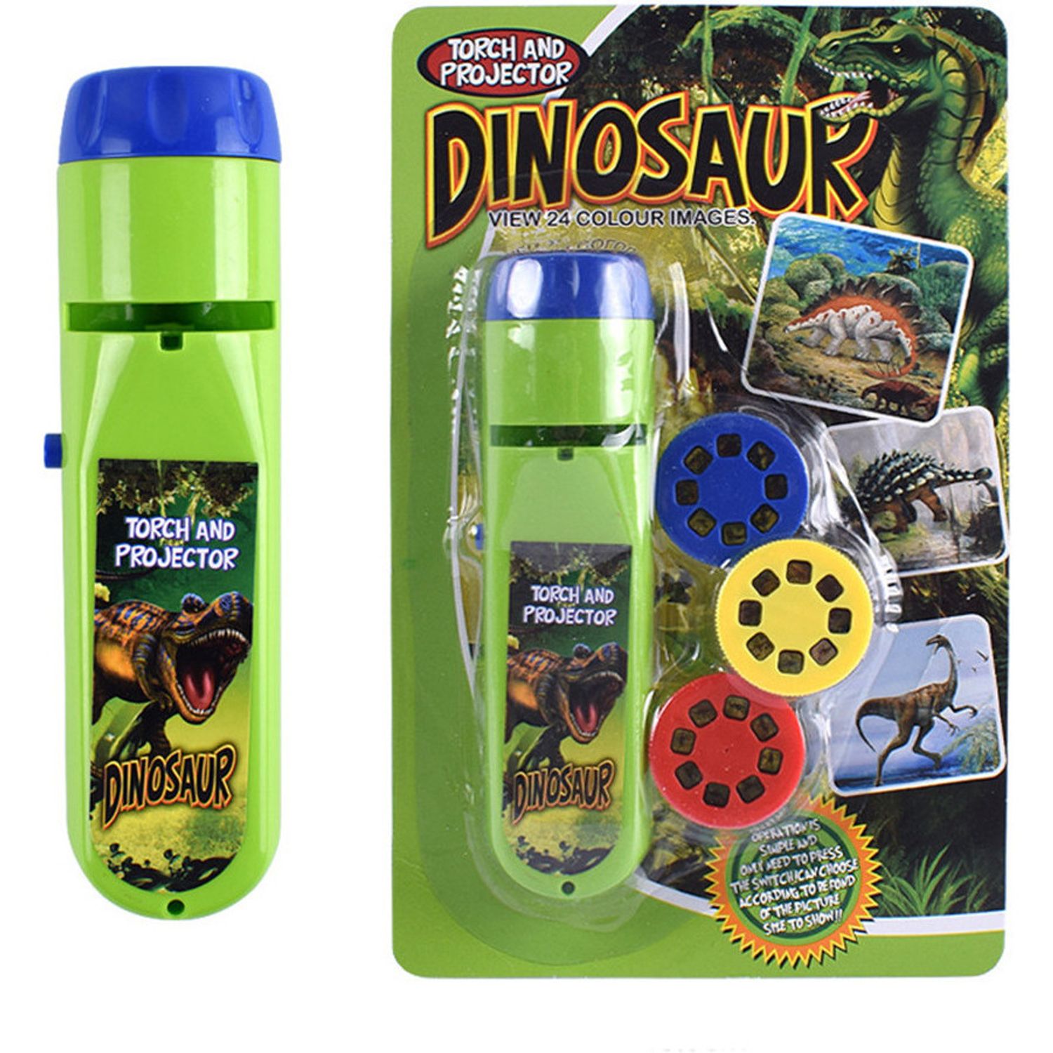 Lanterna proiector cu 3 diapozitive Dino Bambinice BN015 fotografia produsului View 2 L