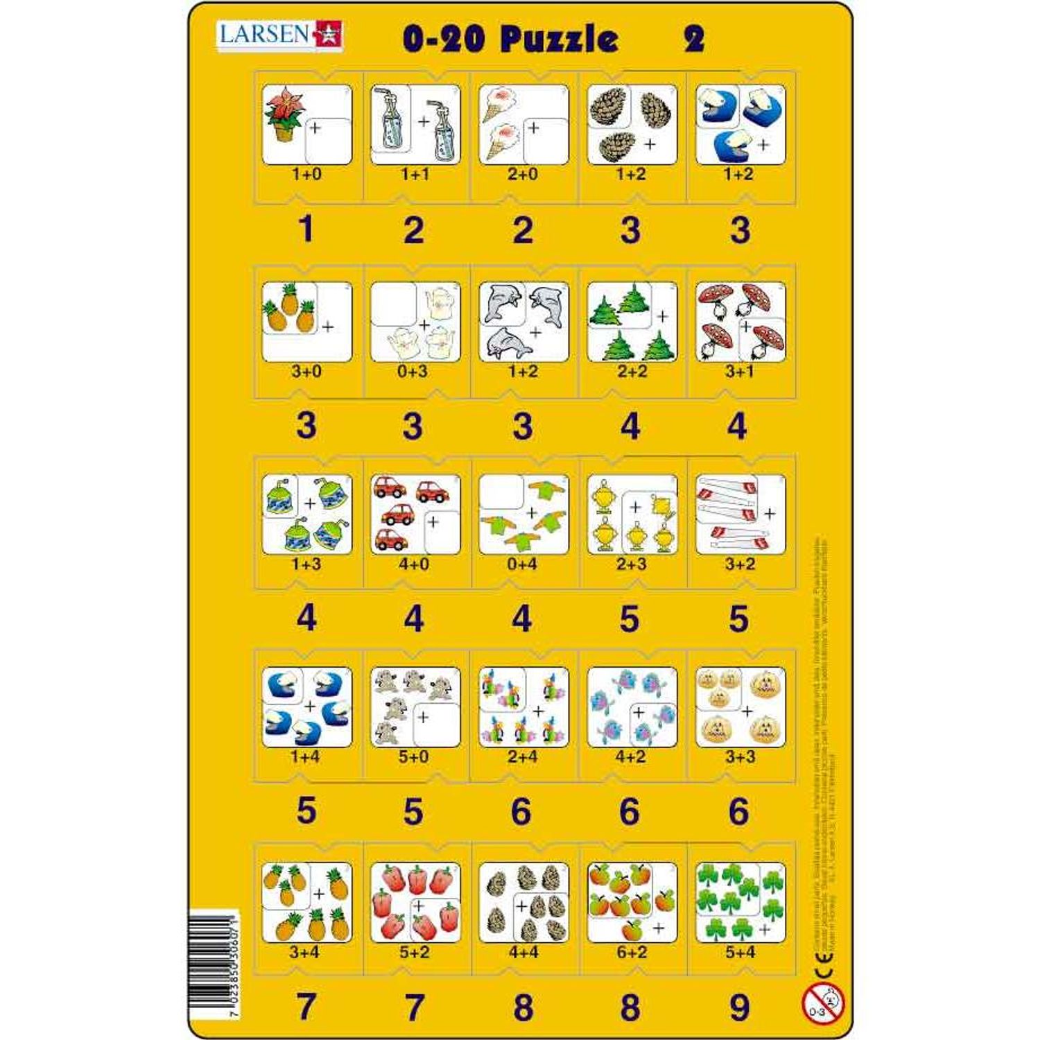 Set 16 Puzzle-uri 0 - 20, 25 Piese Larsen LRP47 fotografia produsului View 5 L