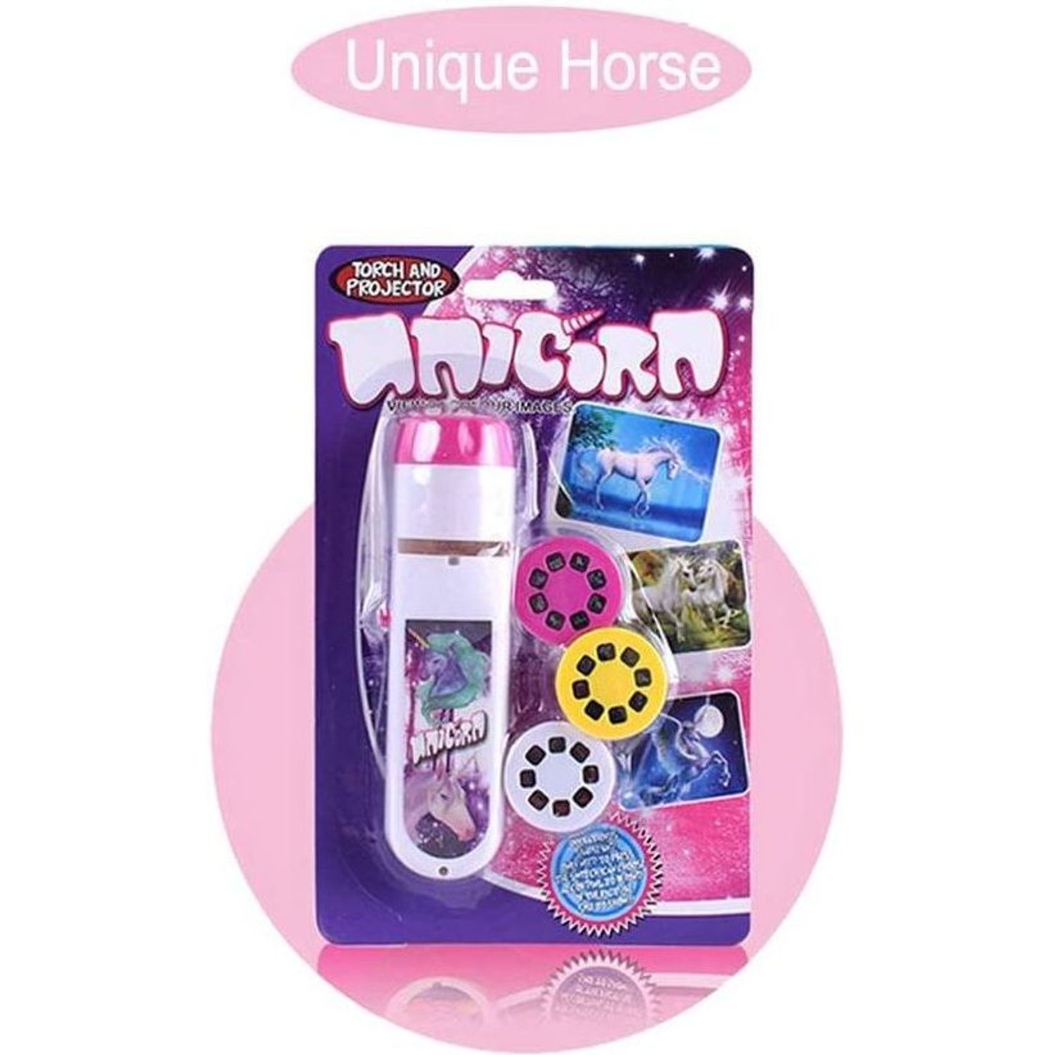 Lanterna proiector cu 3 diapozitive Unicorni Bambinice BN020 fotografia produsului View 5 L