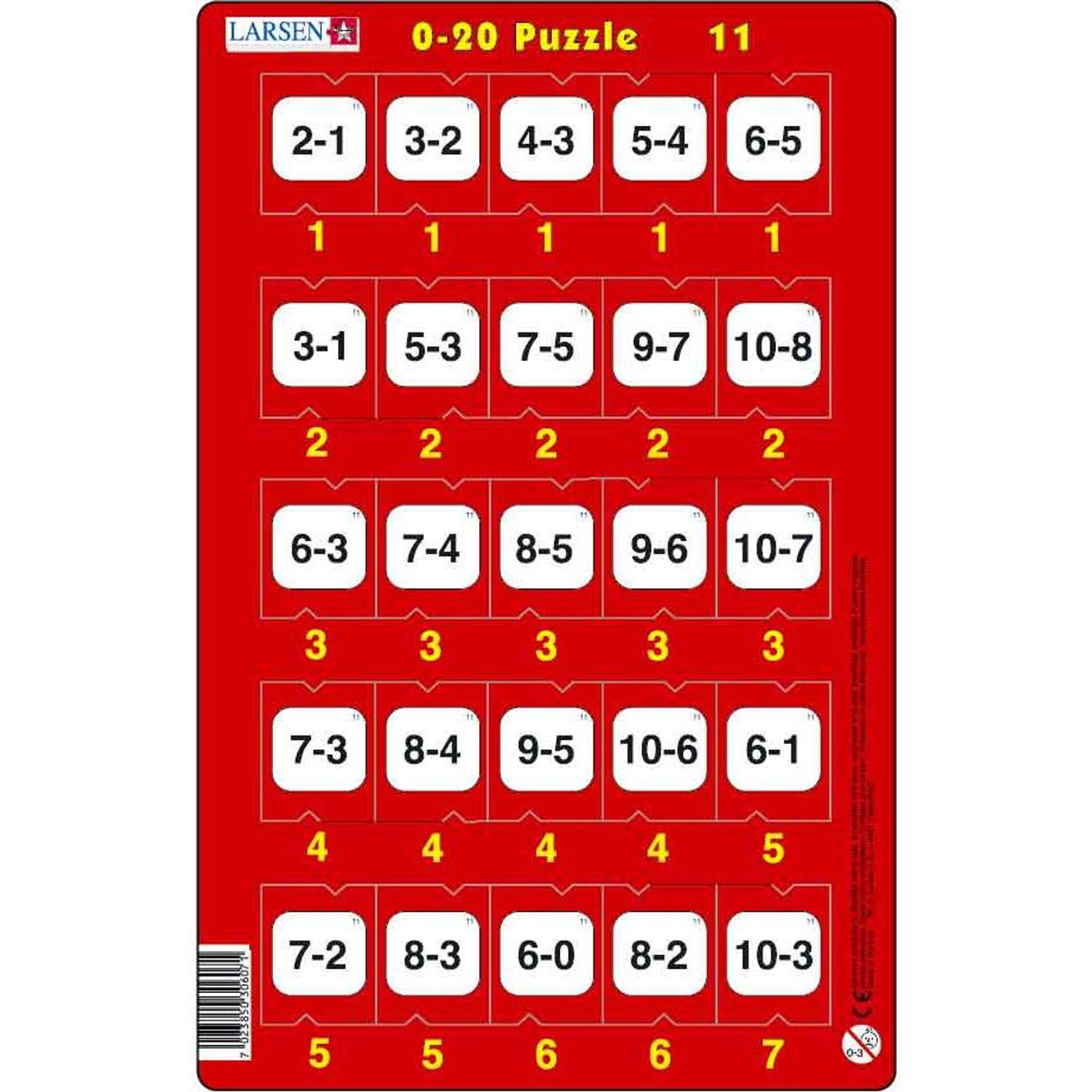 Set 16 Puzzle-uri 0 - 20, 25 Piese Larsen LRP47 fotografia produsului View 12 L