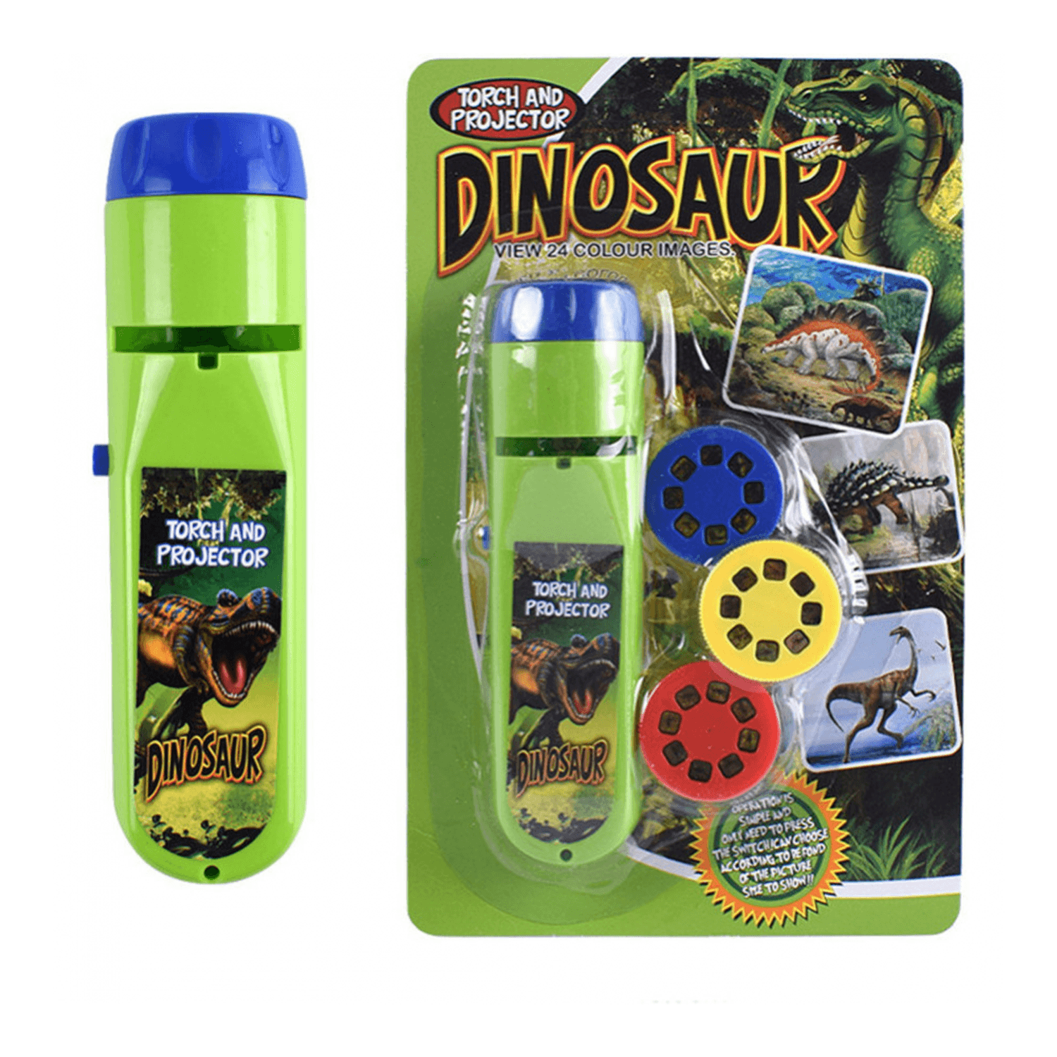 Lanterna proiector cu 3 diapozitive Dino Bambinice BN015 fotografia produsului