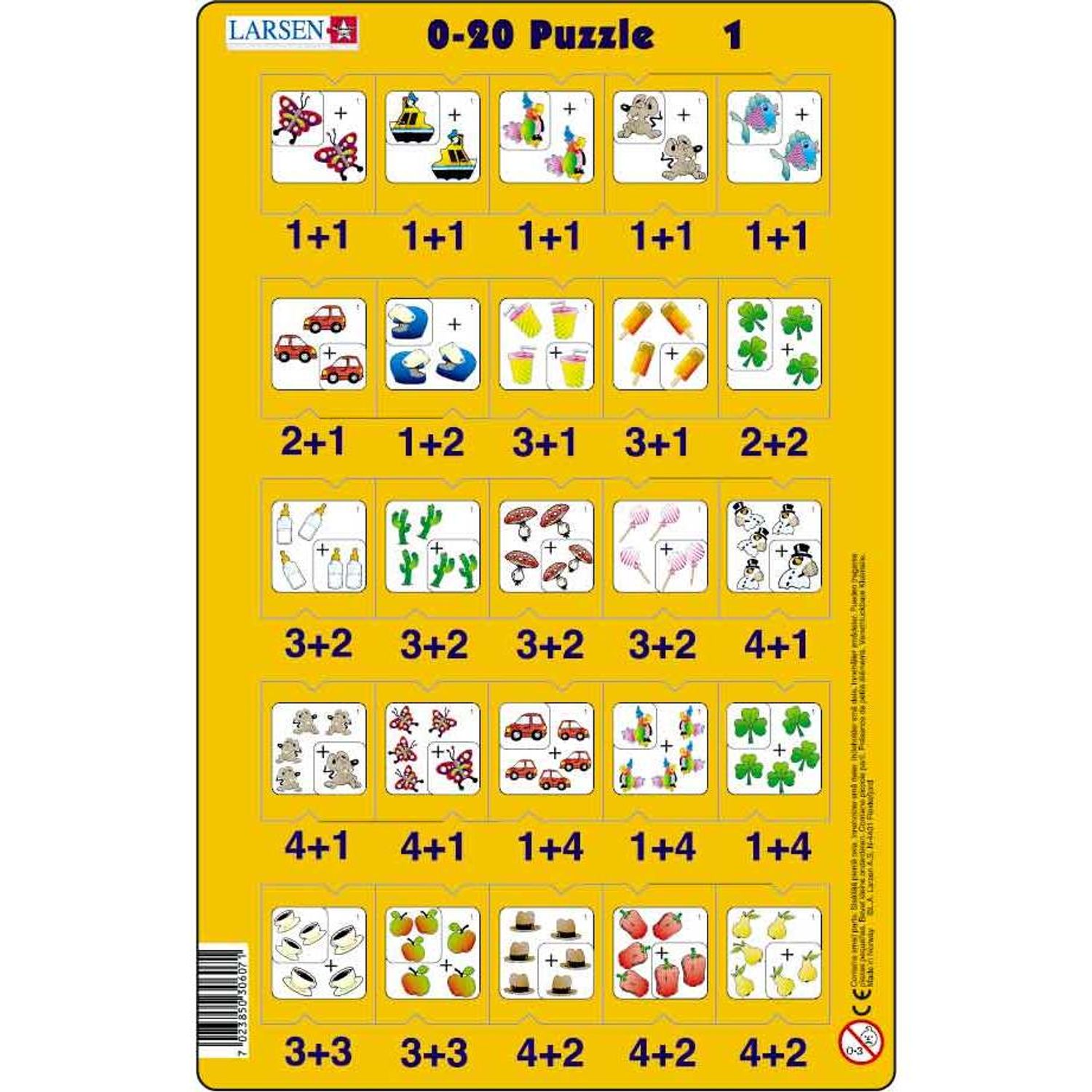 Set 16 Puzzle-uri 0 - 20, 25 Piese Larsen LRP47 fotografia produsului View 6 L