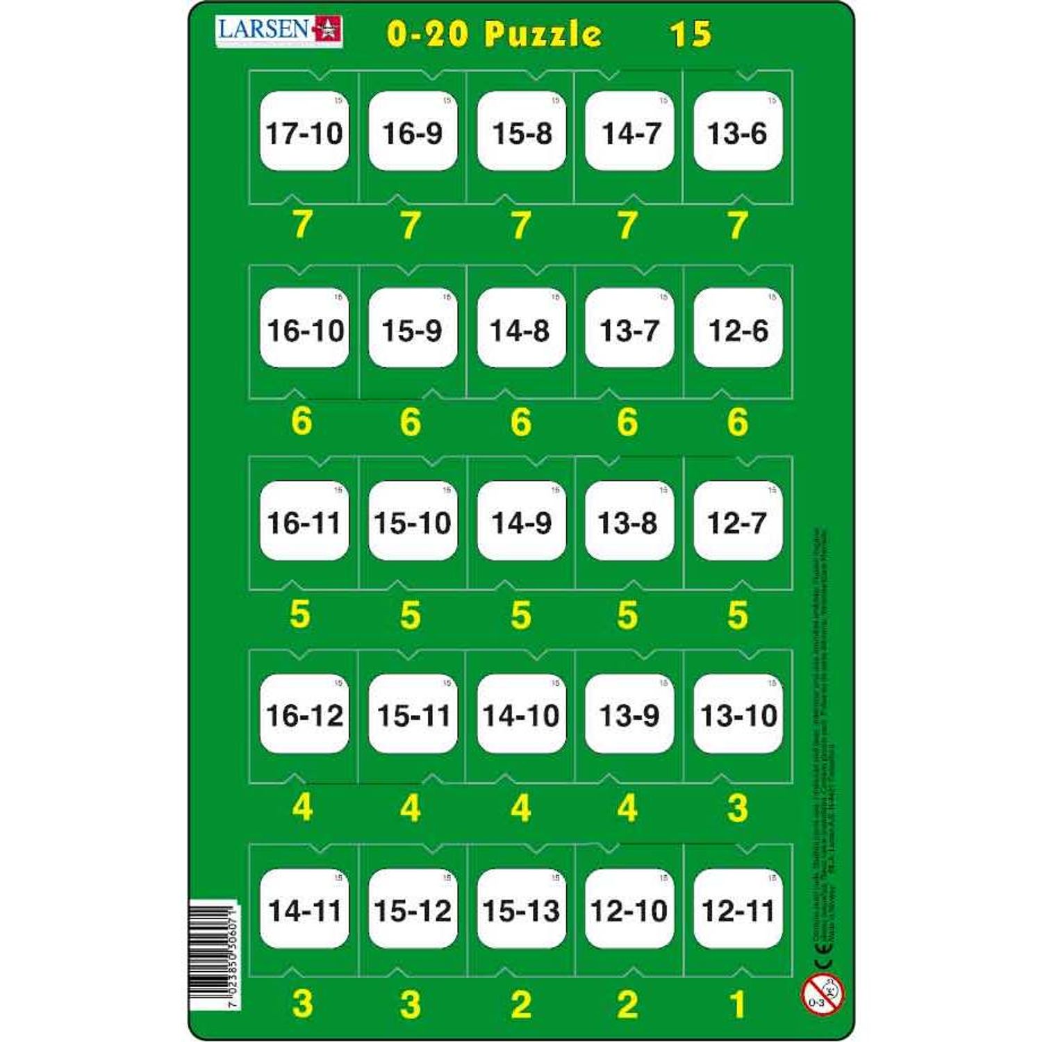 Set 16 Puzzle-uri 0 - 20, 25 Piese Larsen LRP47 fotografia produsului View 17 L