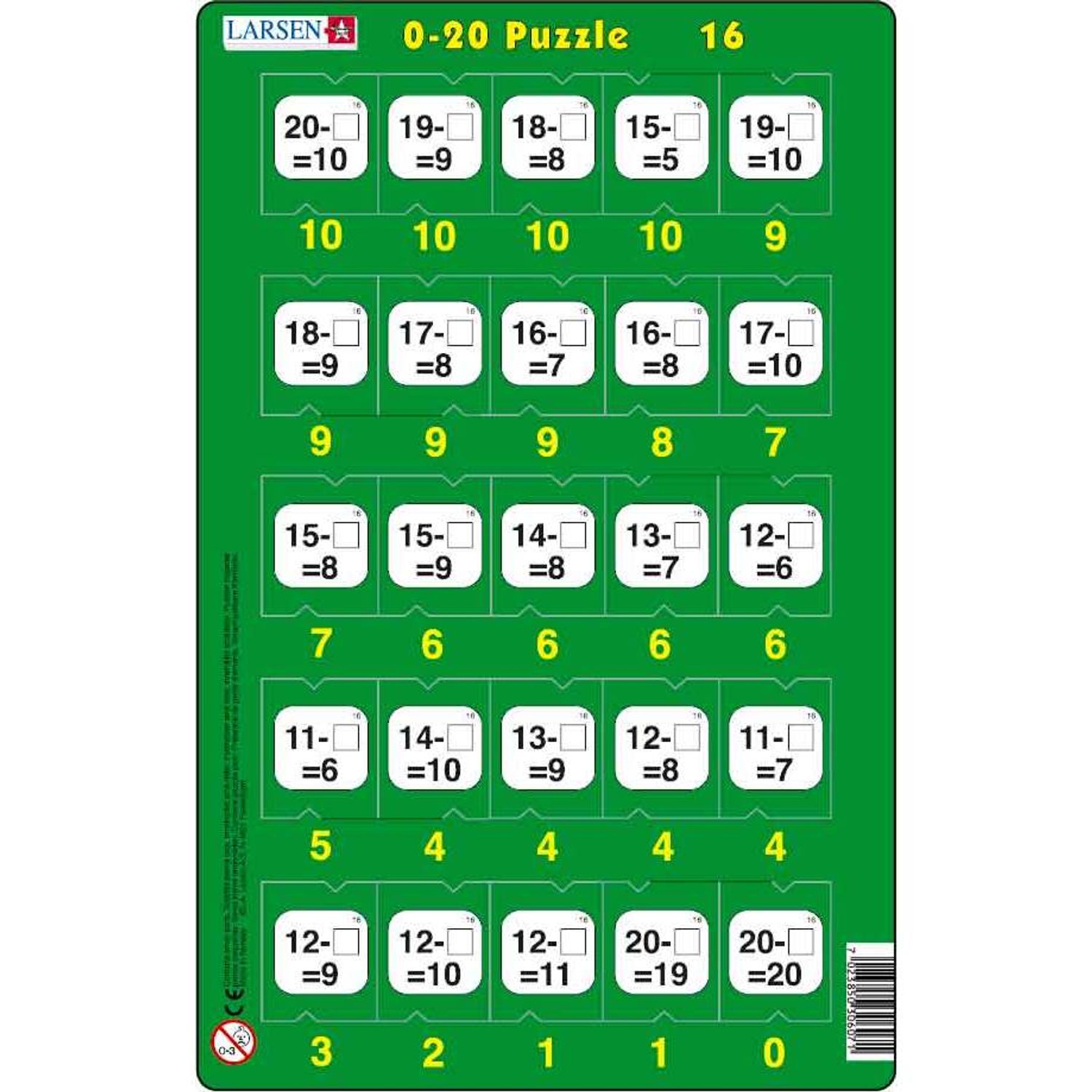 Set 16 Puzzle-uri 0 - 20, 25 Piese Larsen LRP47 fotografia produsului View 18 L