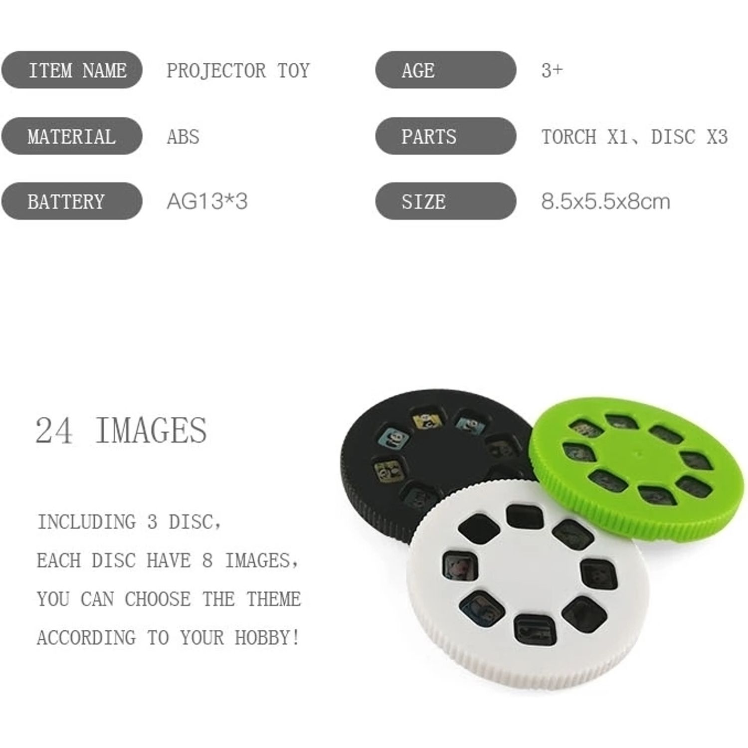 Proiector cu suport, 3 diapozitive Dino Bambinice BN024 fotografia produsului View 7 L