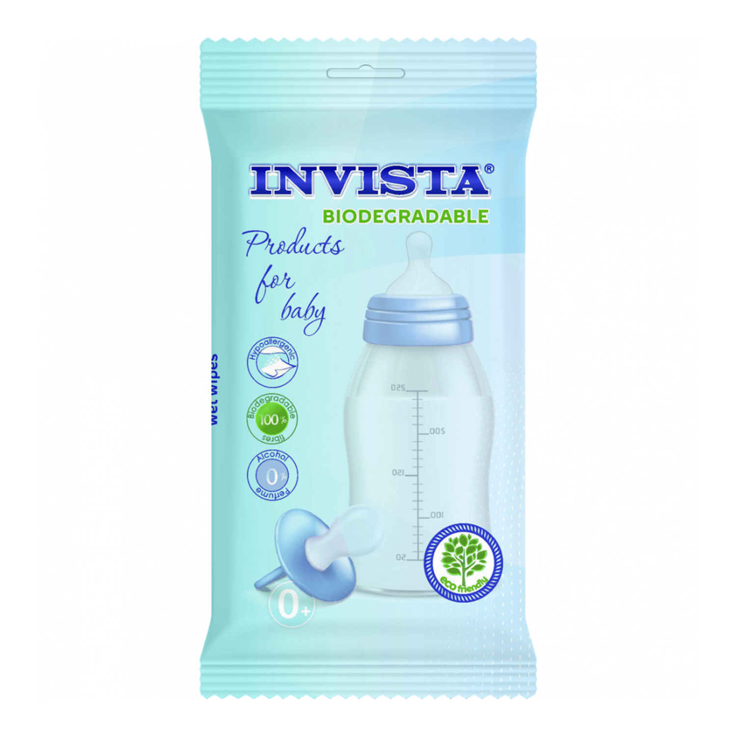 Set 15 Servetele umede bebelusi Biodegradabile Albastru Invista IV3205 fotografia produsului