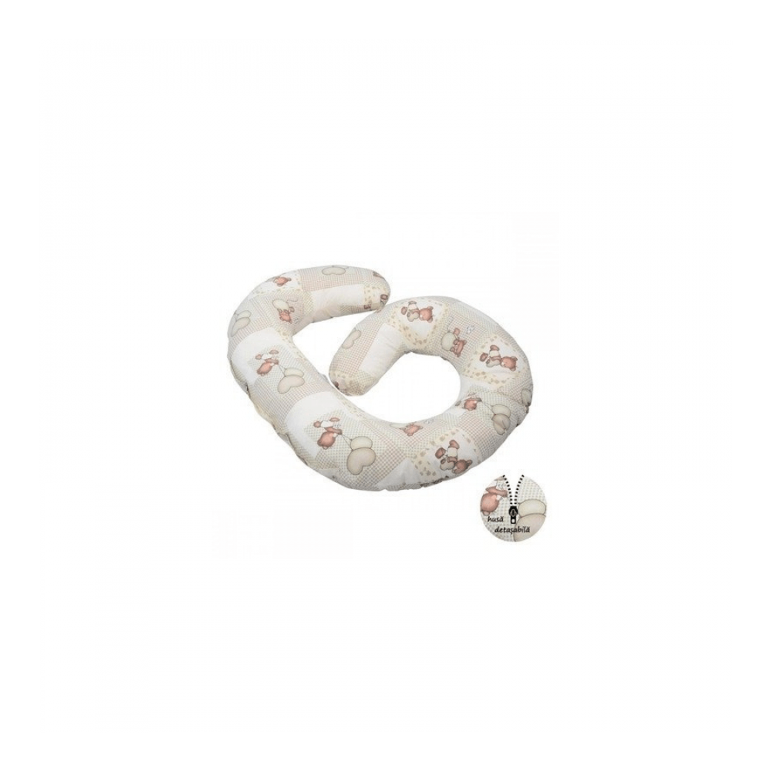 BabyNeeds - Perna multifunctionala Enjoy, Crem cu ursuleti fotografia produsului