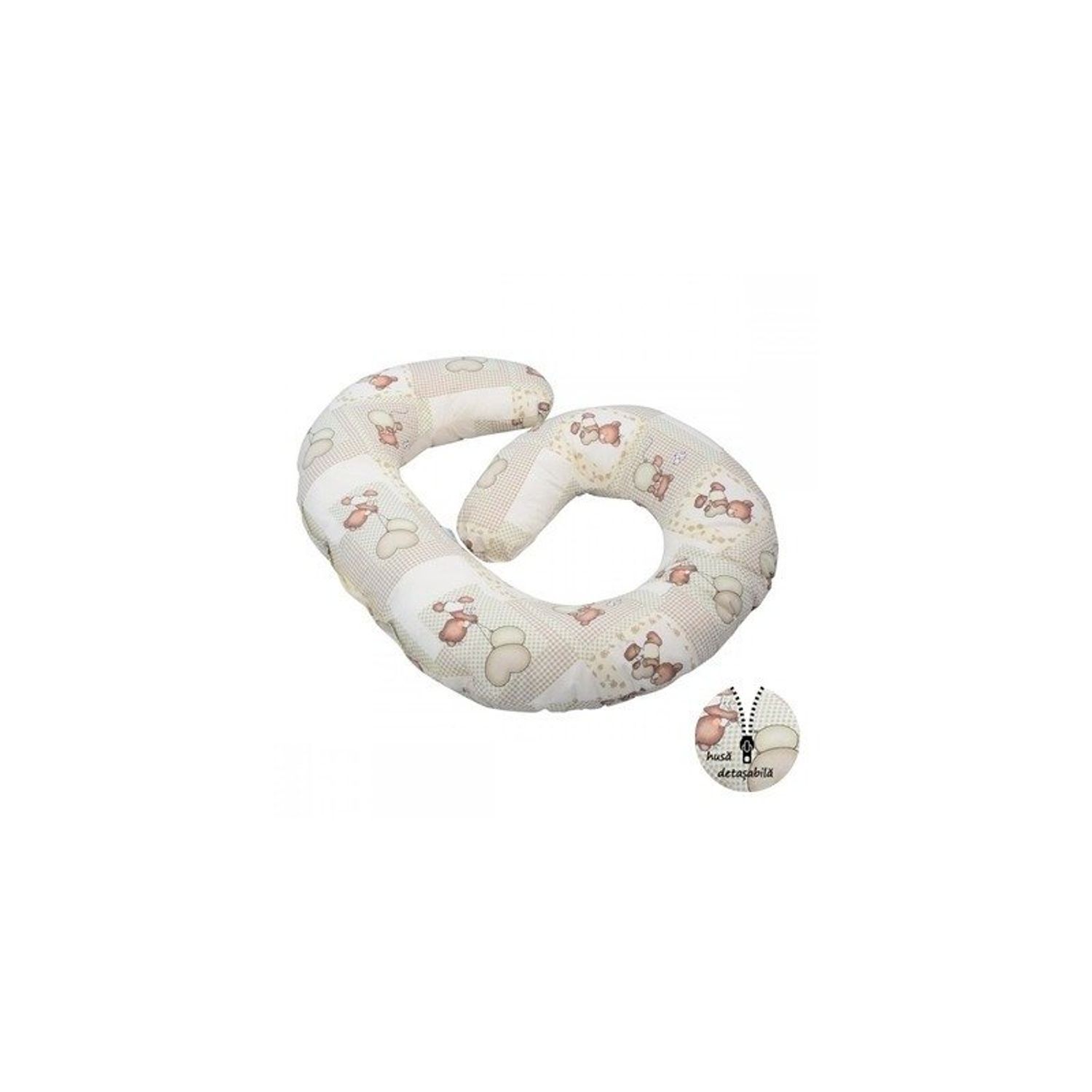 BabyNeeds - Perna multifunctionala Enjoy, Crem cu ursuleti fotografia produsului View 2 L