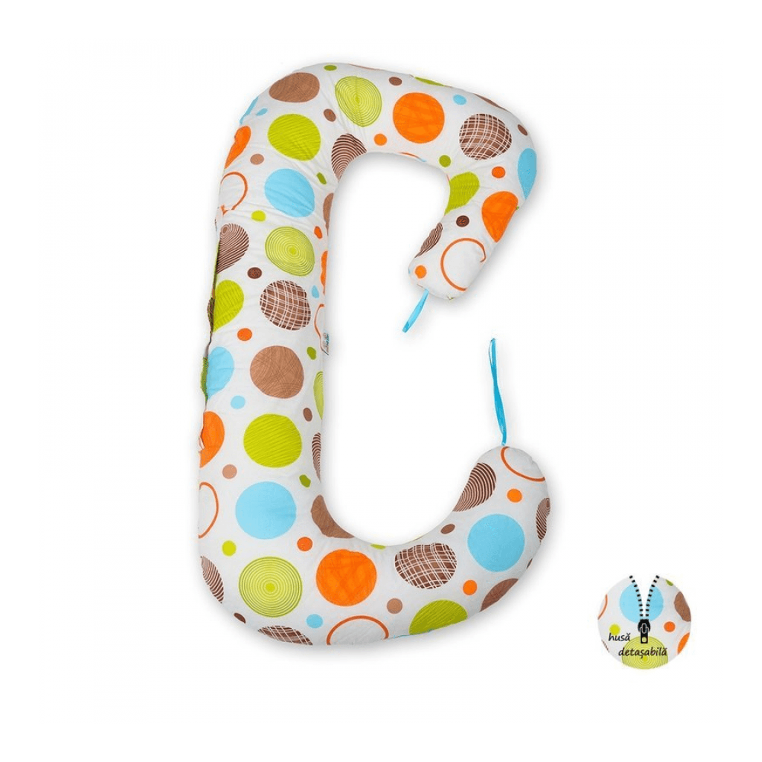 BabyNeeds - Perna 3 in 1 pentru gravide si bebelusi Soft Plus, Cerculete colorate fotografia produsului