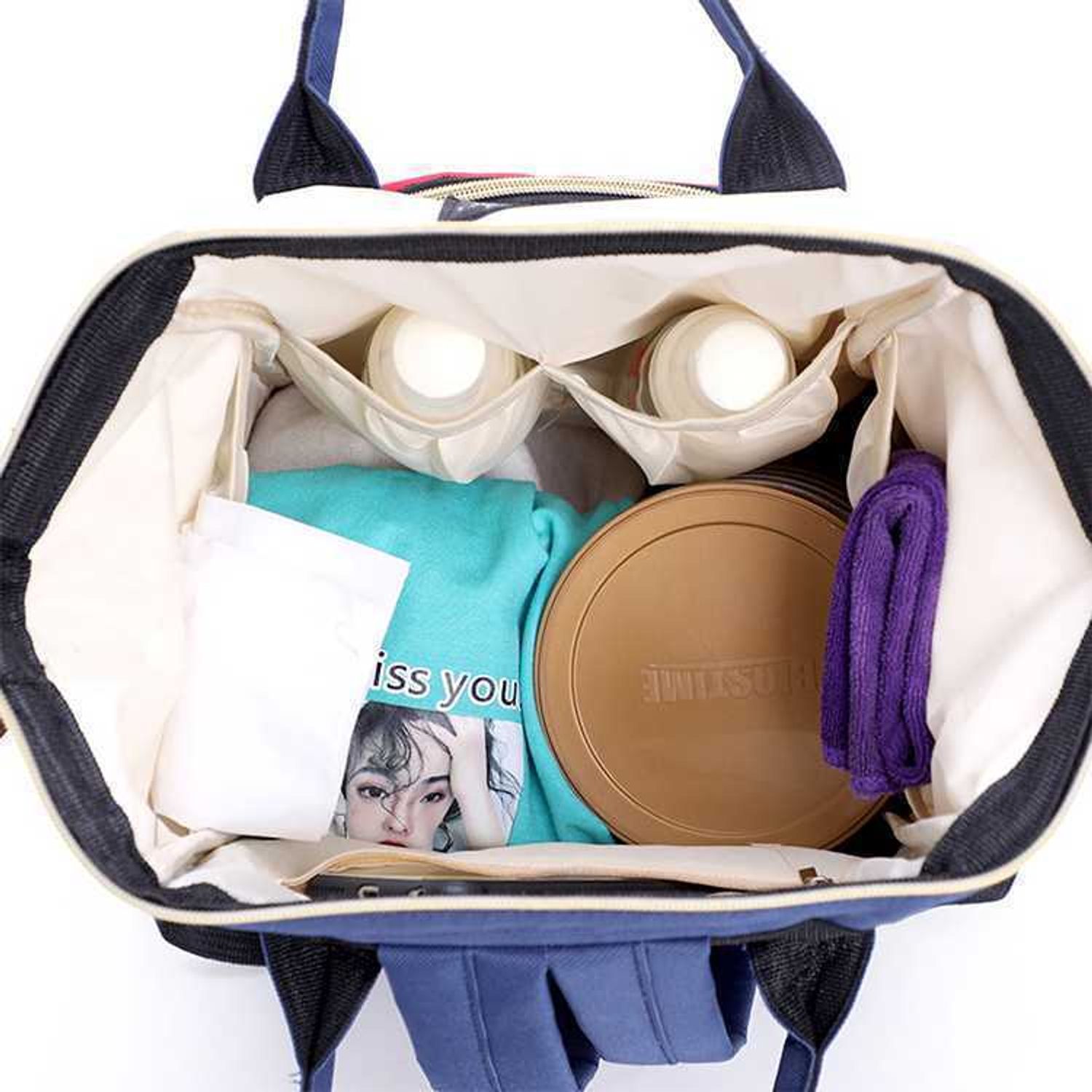 Rucsac multifunctional mamici Colors Bambinice BN031_Bej/Albastru/Rosu fotografia produsului View 3 L