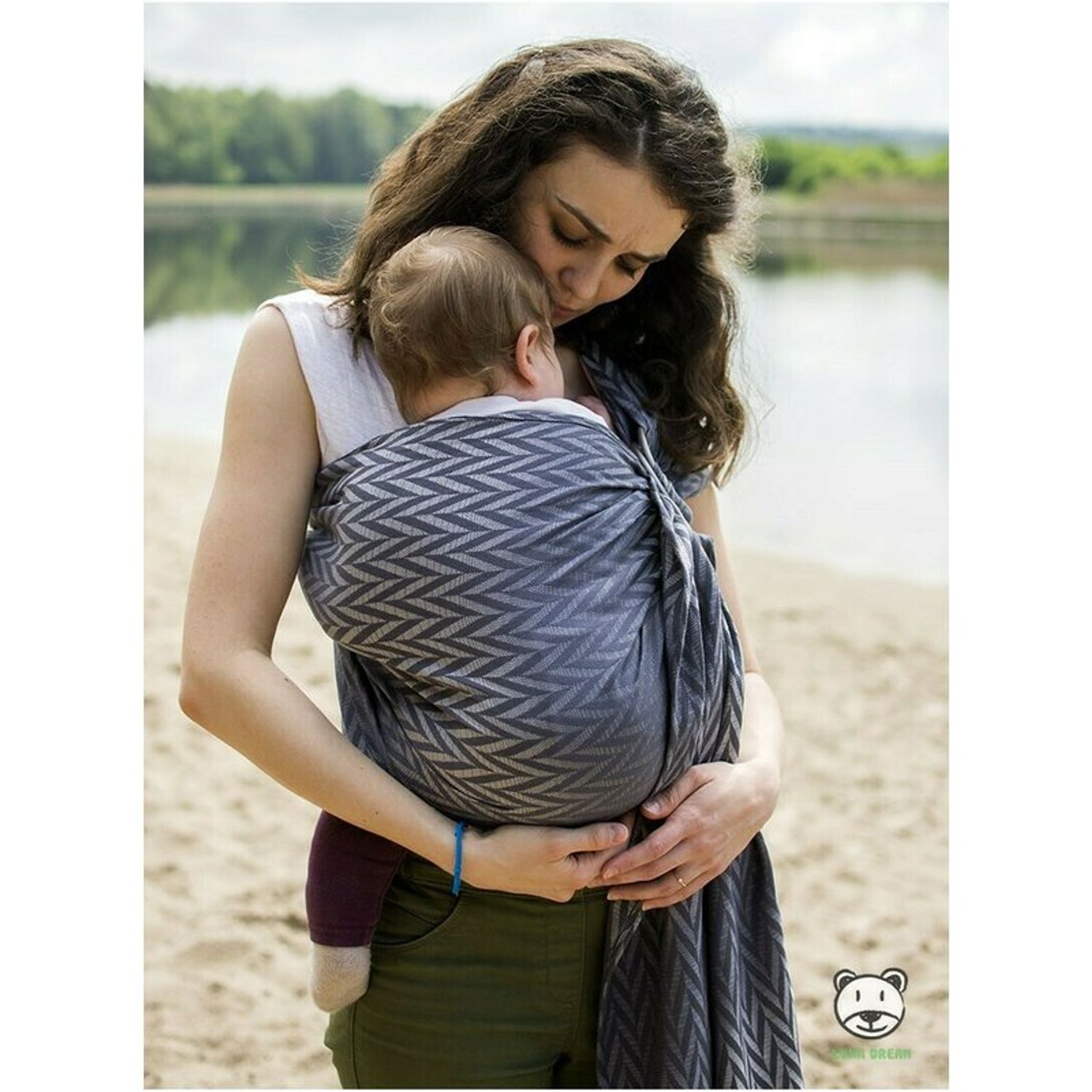 Luna Dream - Sling cu inel 2.1 m, Herringbone Grey fotografia produsului View 2 L