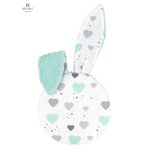 Miminu - Perna bebelusi cu urechi, Minky Mint/Hearts Mint fotografia produsului View 2 S