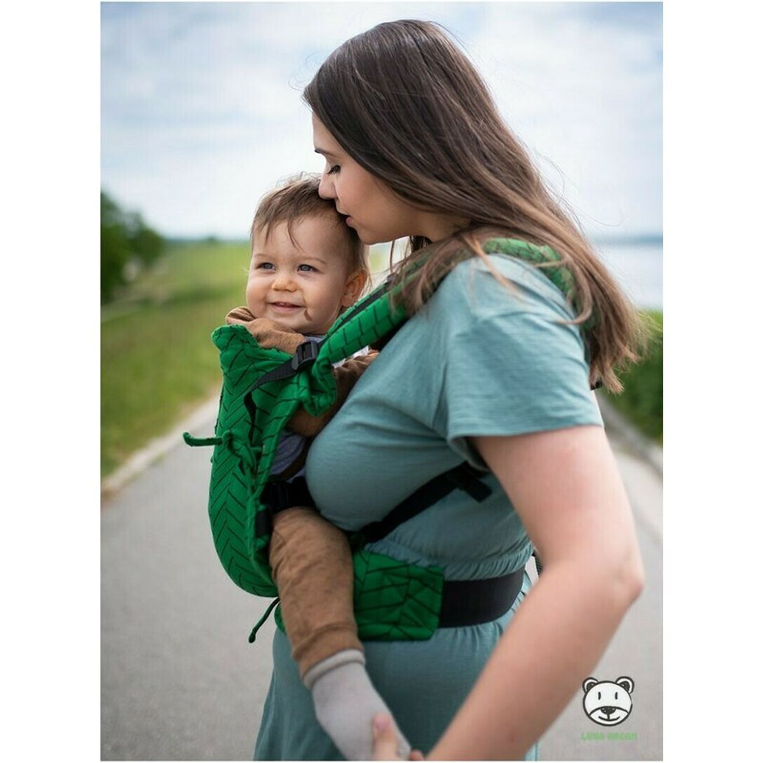Luna Dream - Marsupiu ajustabil, Herringbone Green fotografia produsului View 2 L