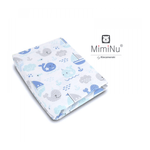 MimiNu - Cearceaf cu elastic, 120X60 cm, Blue fish fotografia produsului