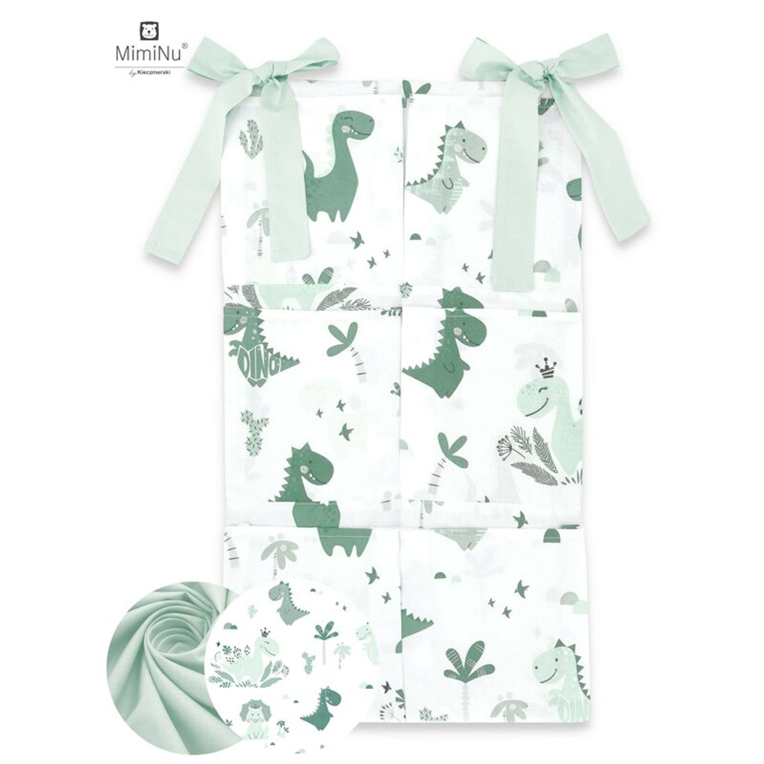 MimiNu - Organizator pentru patut, 6 compartimente, Dino Mint fotografia produsului View 2 L