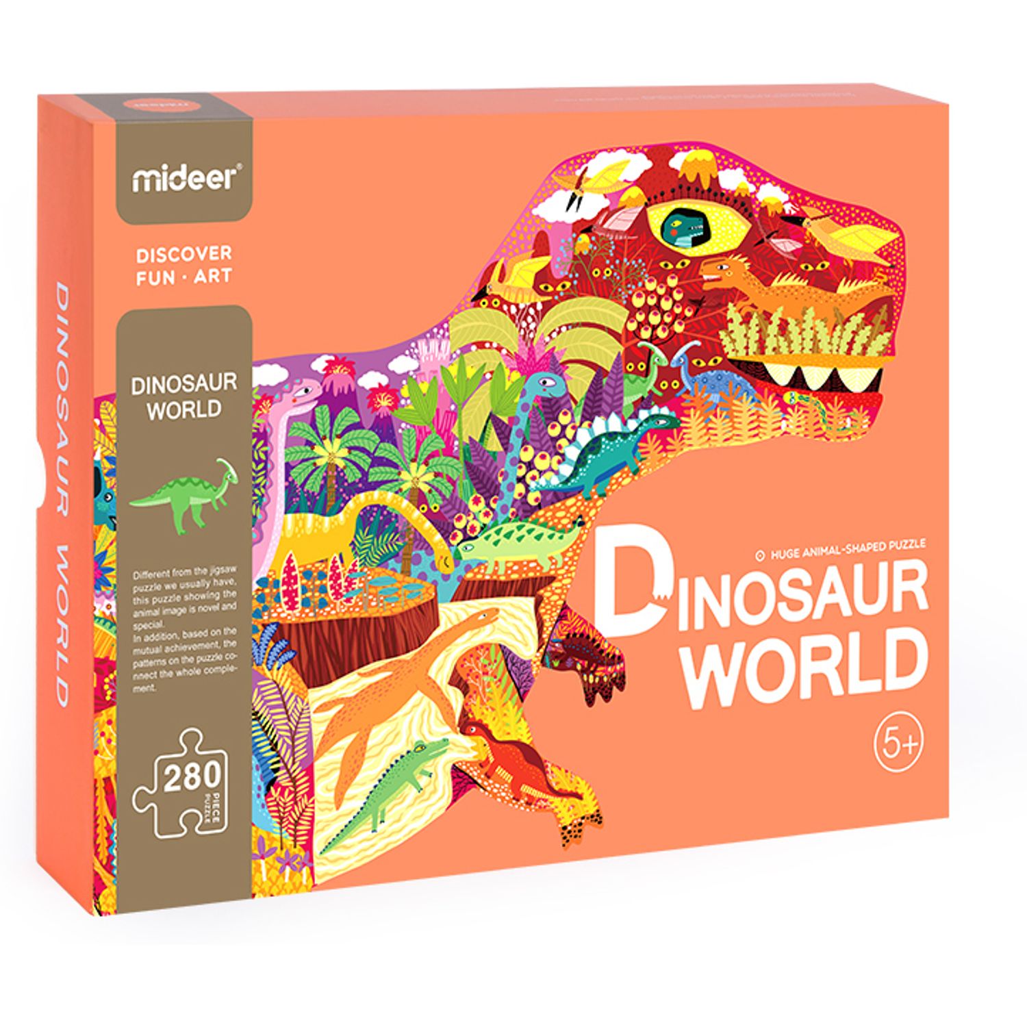 Puzzle forma Dinozaur, 280 piese Mideer MD3083 fotografia produsului View 3 L