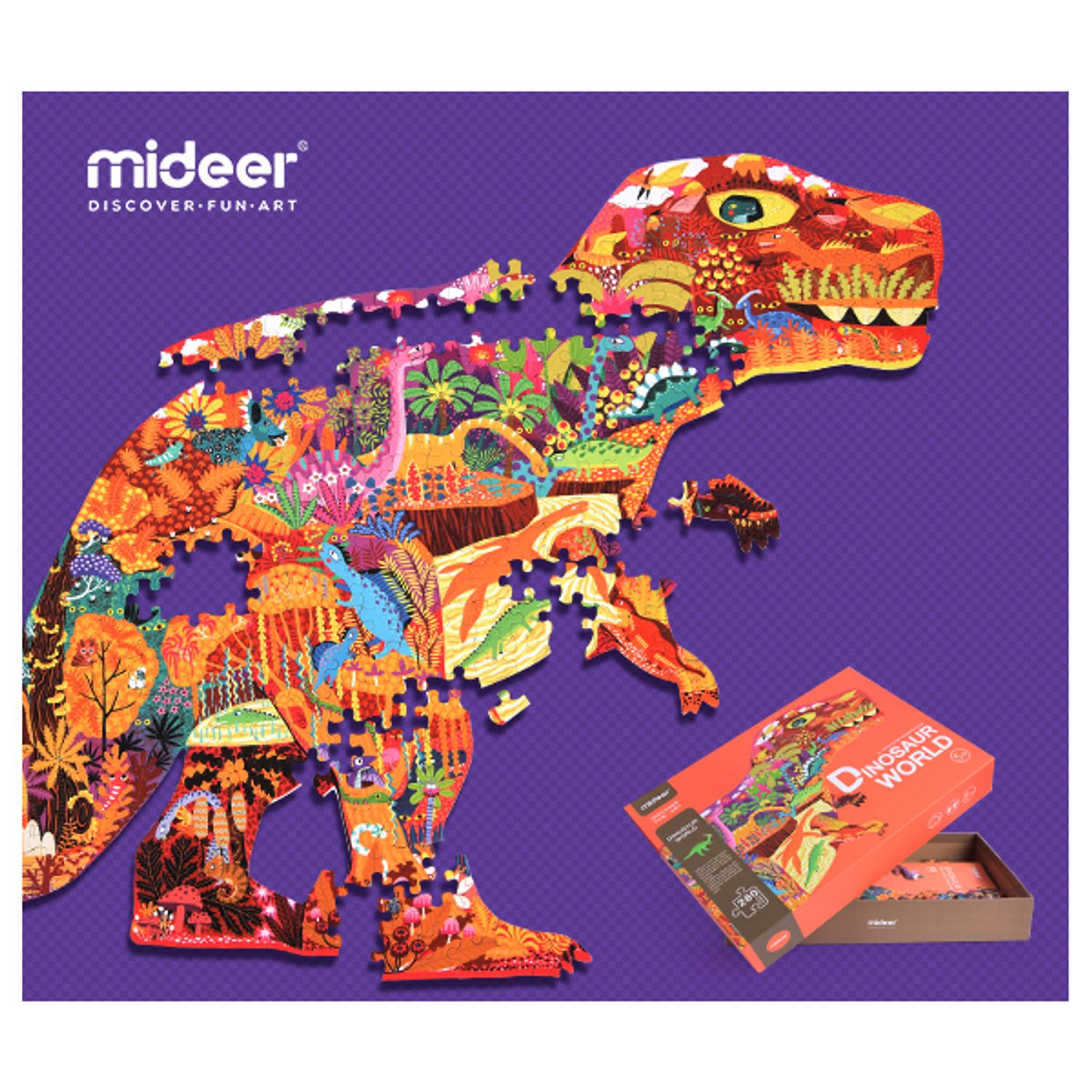 Puzzle forma Dinozaur, 280 piese Mideer MD3083 fotografia produsului View 4 L