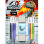 Set pictura 11 piese, 2 stampile, tus si 8 carioci Jurassic World Multiprint MP26975 fotografia produsului View 2 S