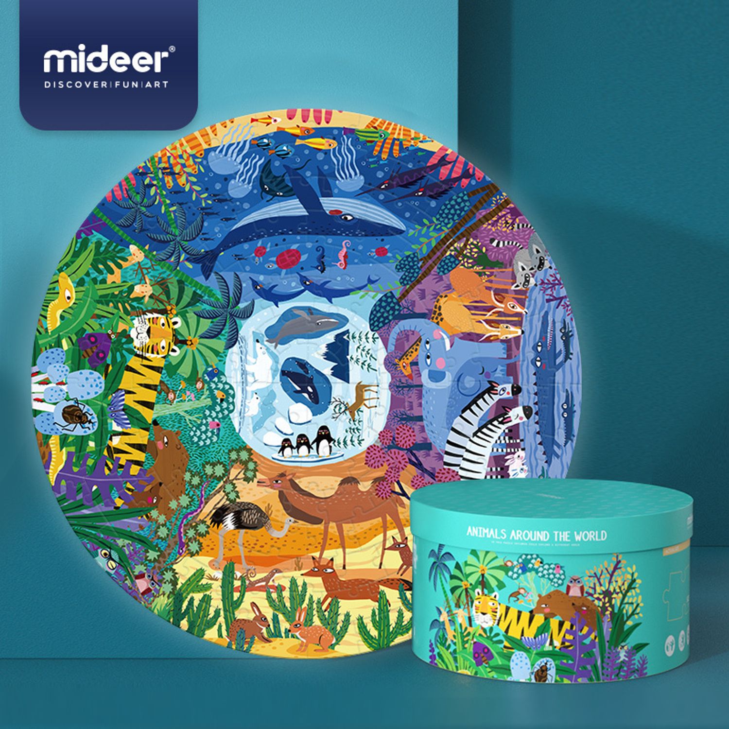 Puzzle rotund Animale, 150 piese Mideer MD3099 fotografia produsului View 3 L