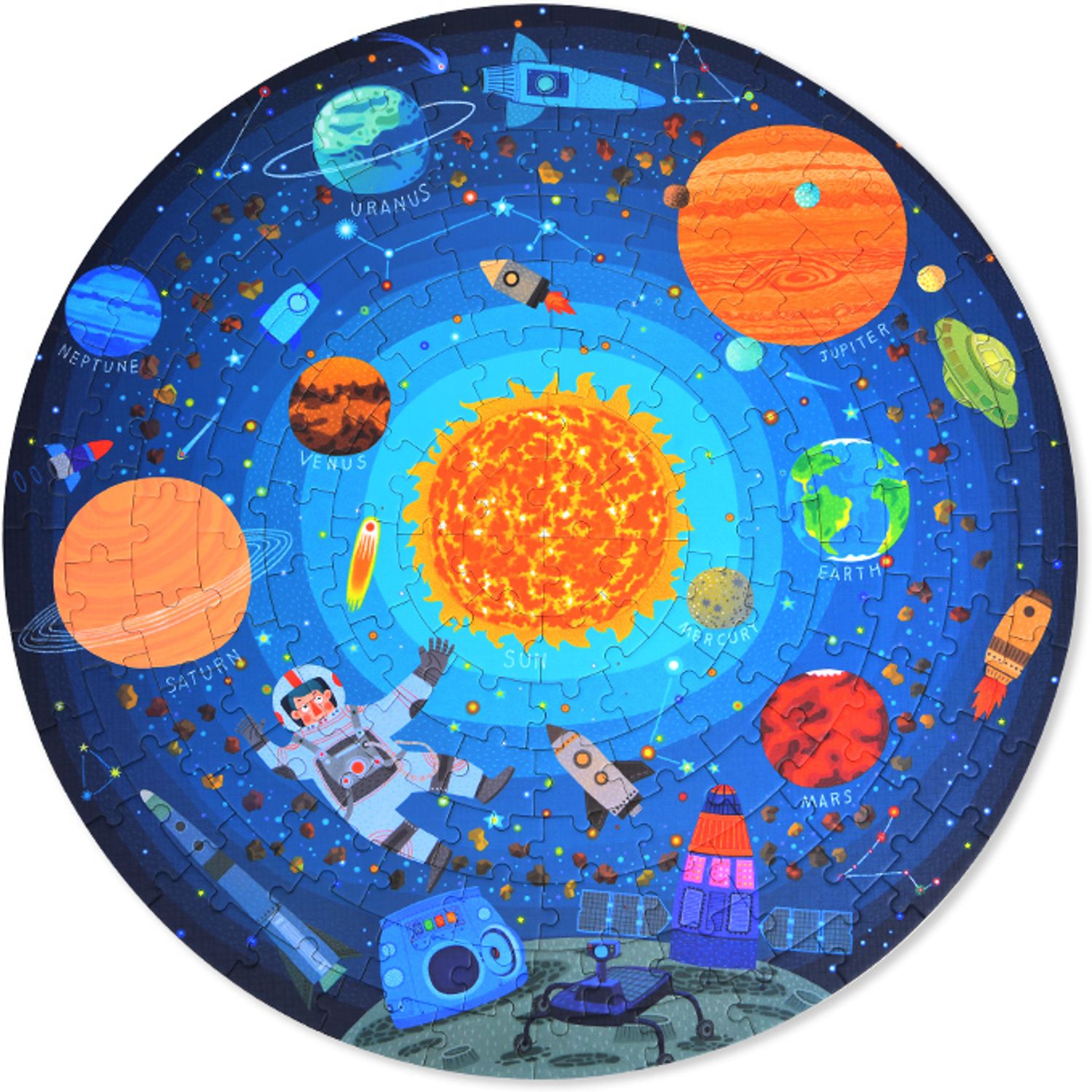 Puzzle rotund Spatiu, 150 piese Mideer MD3082 fotografia produsului View 4 L