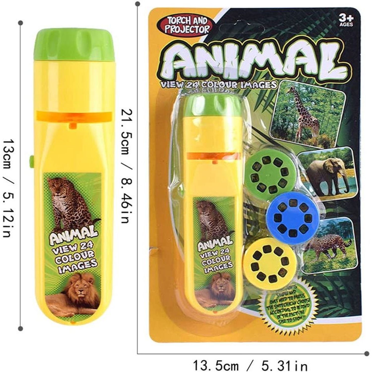 Lanterna proiector cu 3 diapozitive Animale Bambinice BN014 fotografia produsului View 4 L