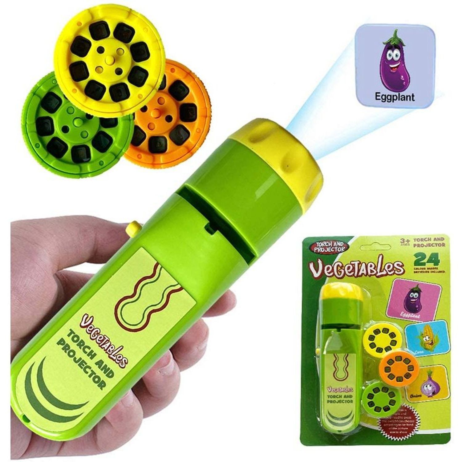 Lanterna proiector cu 3 diapozitive Legume Bambinice BN018 fotografia produsului View 3 L