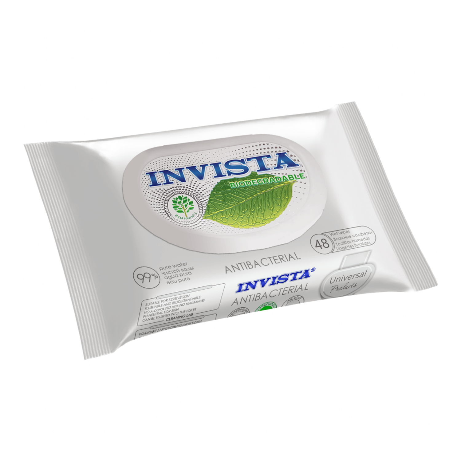 Set 48 Servetele umede antibacteriene Biodegradabile Invista IV3198 fotografia produsului