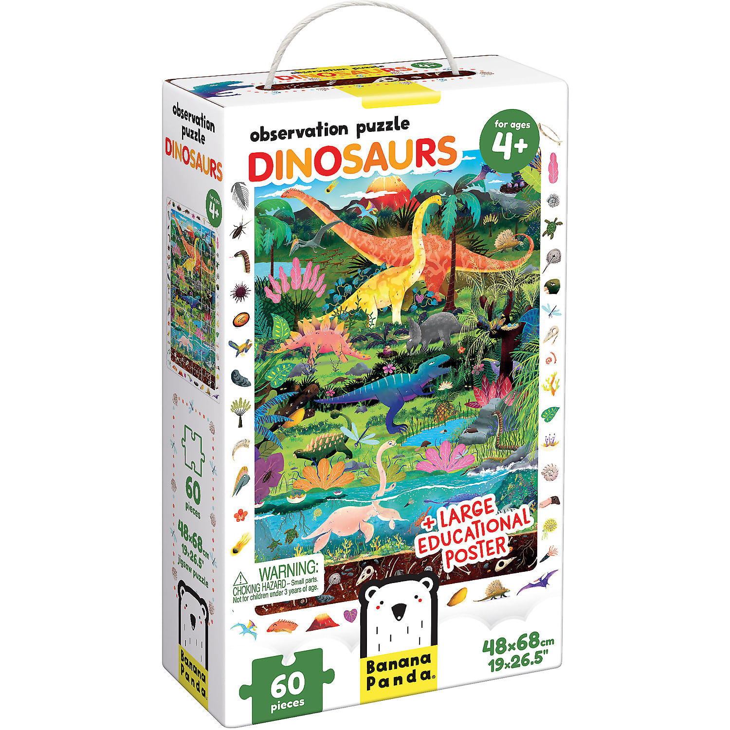Puzzle Dinozauri 60 piese, 48x68cm Banana Panda BP49112 fotografia produsului View 2 L