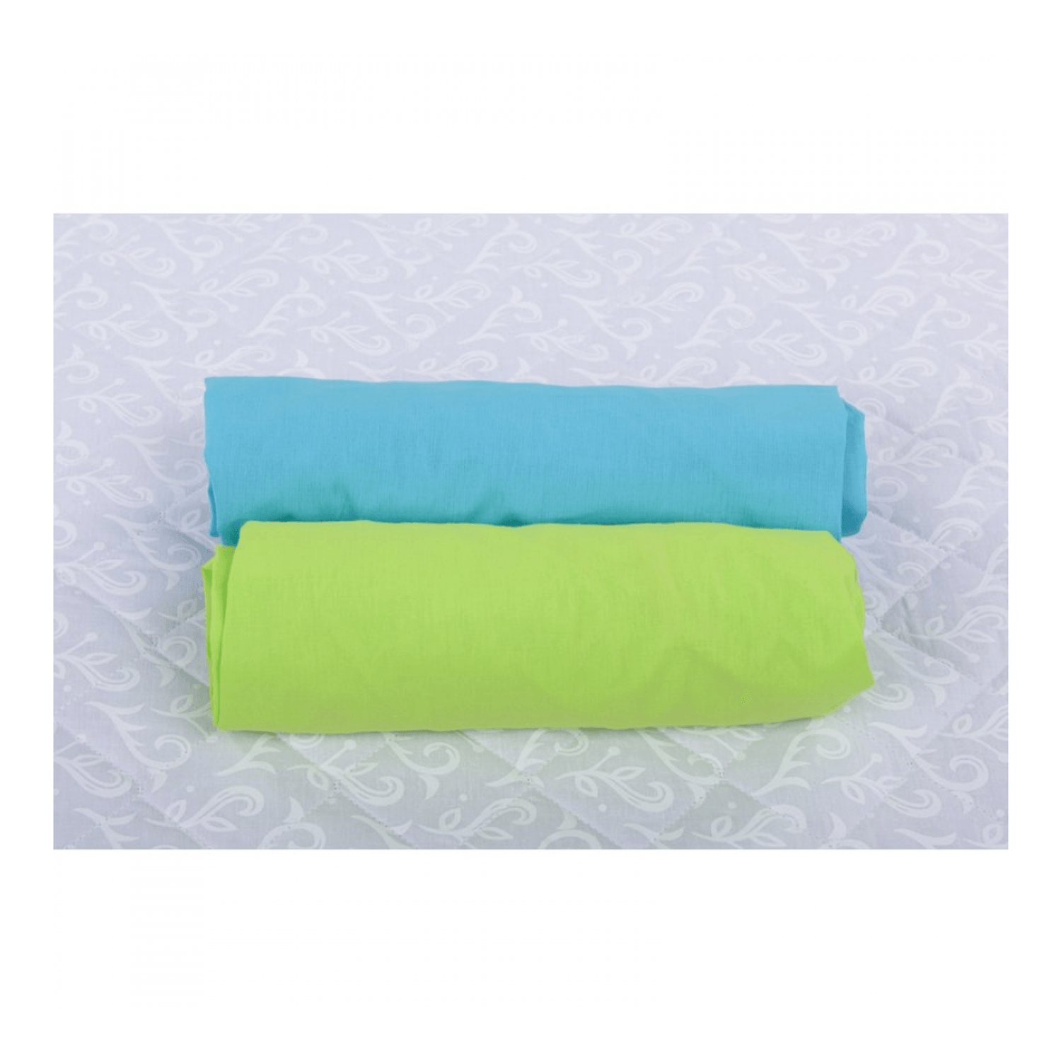 BabyNeeds - Set 2 cearceafuri cu elastic 140x70 cm, Bleu+Verde fotografia produsului