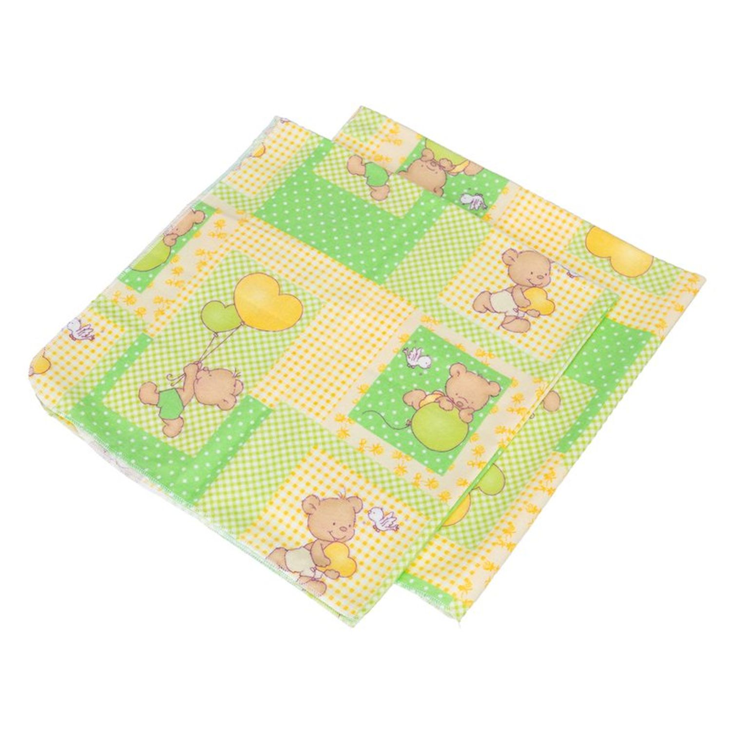 BabyNeeds - Scutec finet 75/75 cm, 2 bucati, Ursuleti colorati, Verde fotografia produsului View 2 L