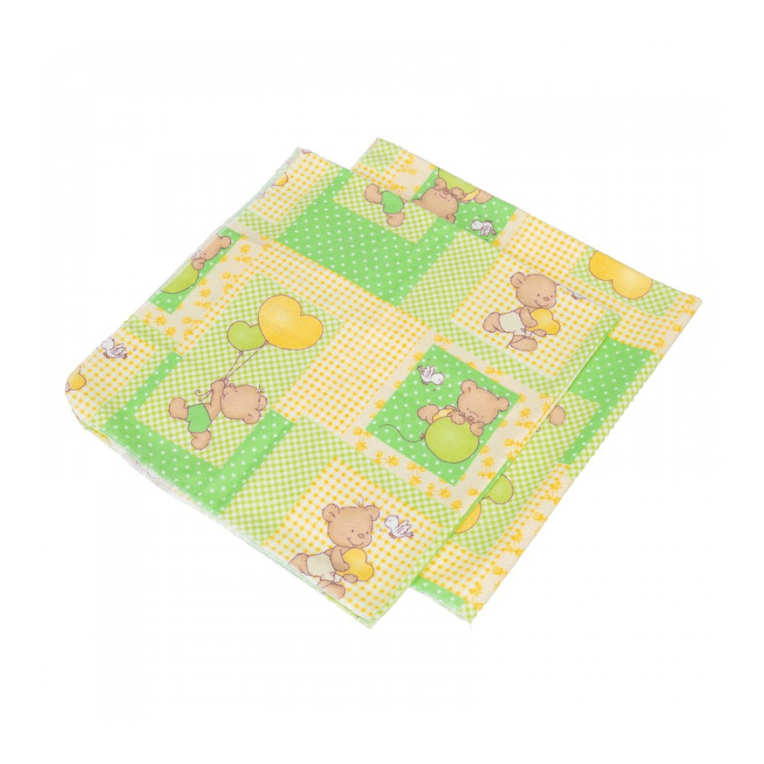 BabyNeeds - Scutec finet 75/75 cm, 2 bucati, Ursuleti colorati, Verde fotografia produsului