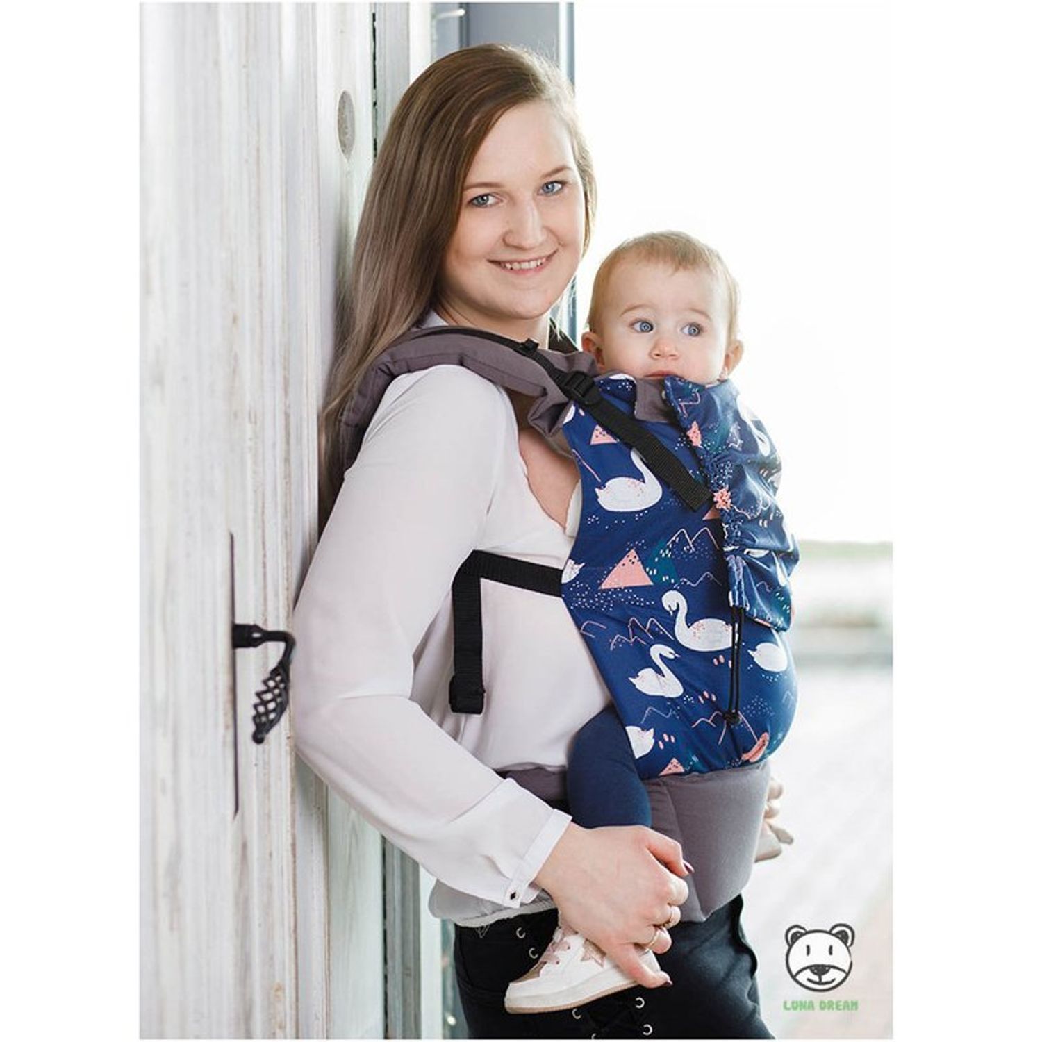 Luna Dream - Marsupiu ergonomic 2 in 1, Swan fotografia produsului View 2 L