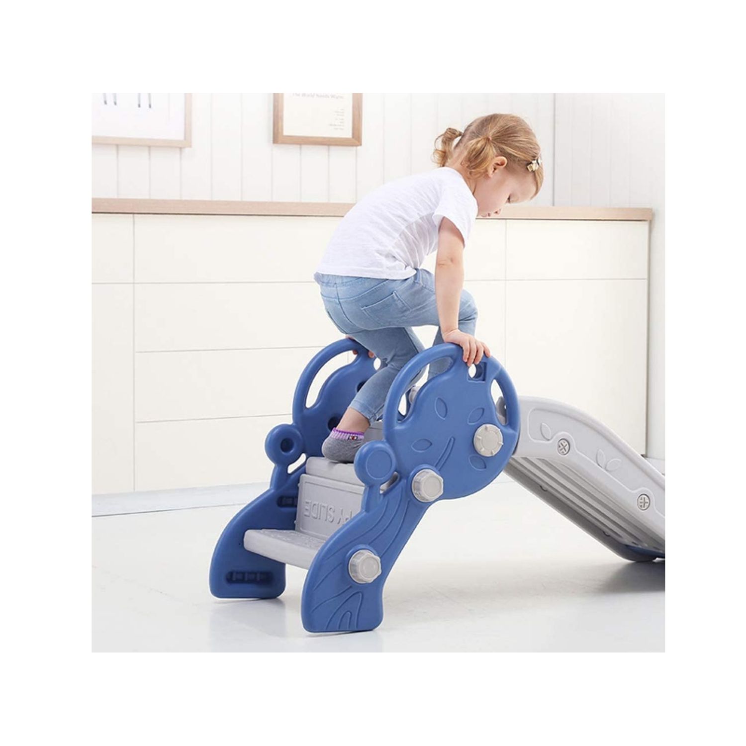 Tobogan MyKids Tree cu cos de basket Blue fotografia produsului View 4 L