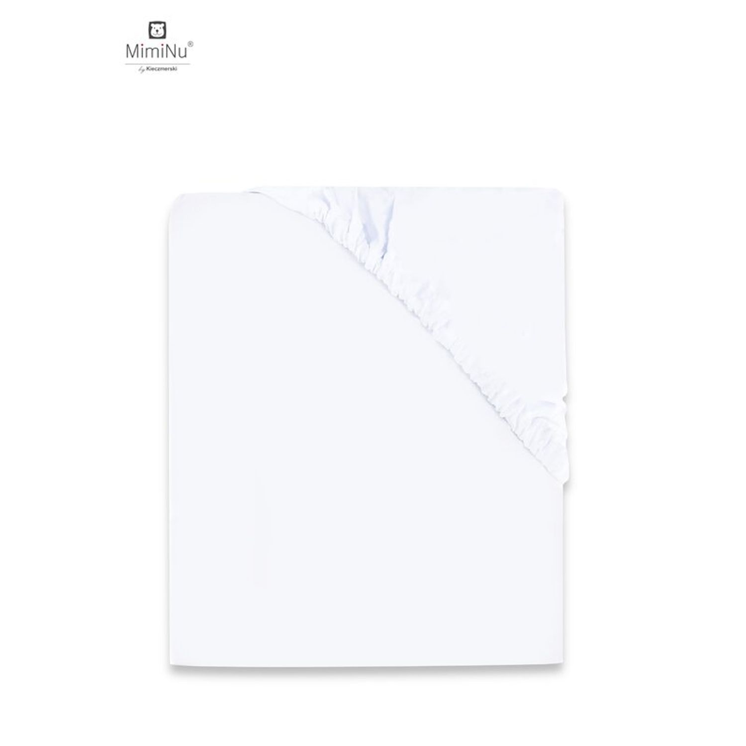 MimiNu - Cearceaf Jerse cu elastic, 120X60 cm, White fotografia produsului View 2 L