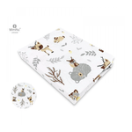 MimiNu - Cearceaf cu elastic, 140X70 cm, Forest friends Grey/Beige fotografia produsului
