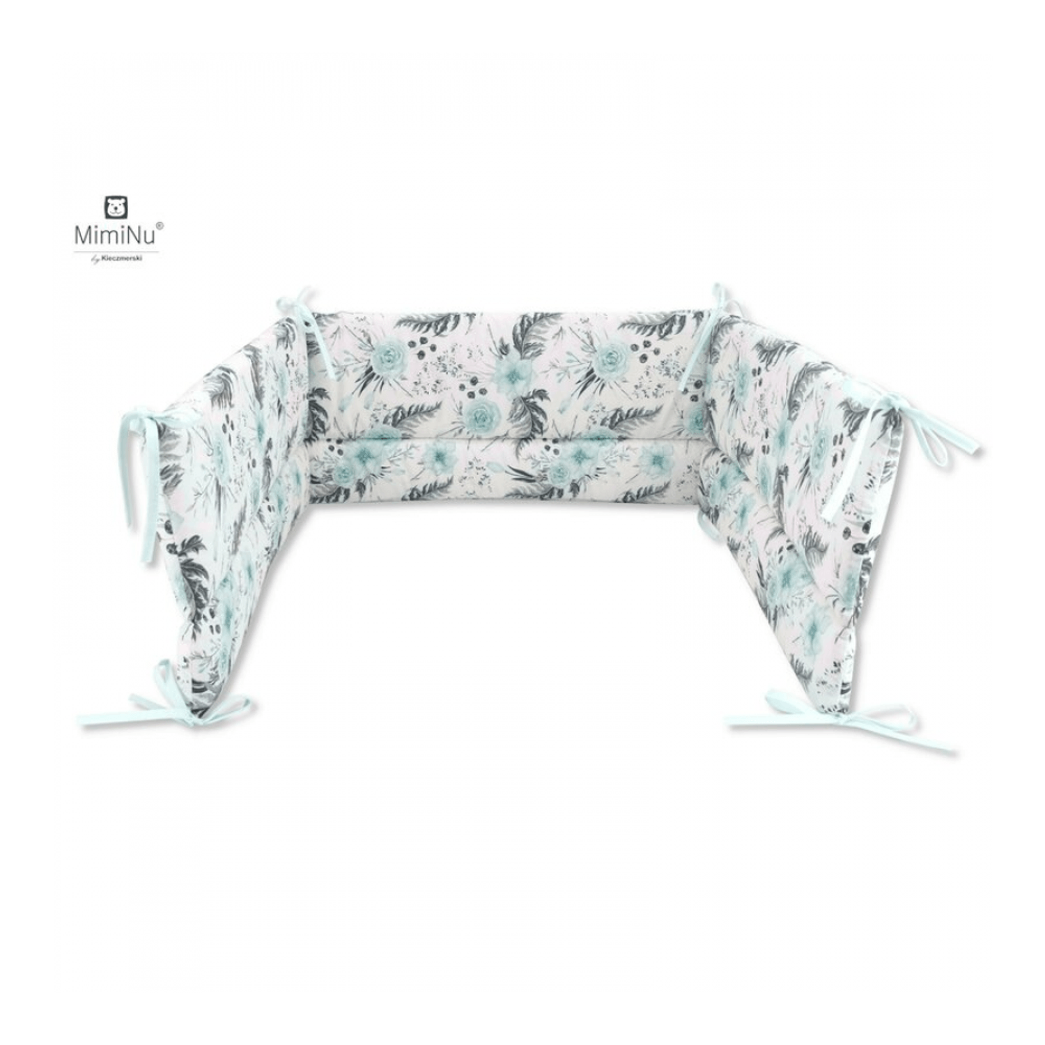 MimiNu - Aparatoare patut 120X60 cm, Mint Flowers fotografia produsului