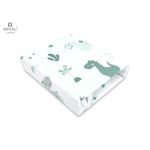 MimiNu - Cearceaf cu elastic, 120X60 cm, Dino Mint fotografia produsului View 2 S