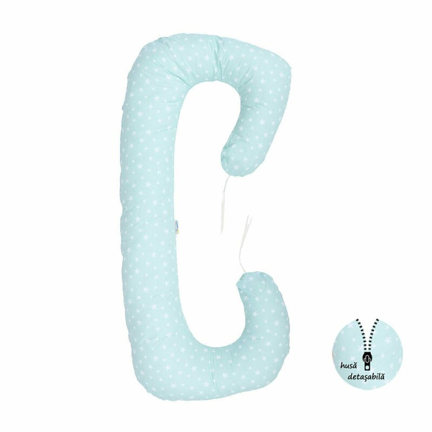BabyNeeds - Perna multifunctionala Soft Plus, Mint cu stelute fotografia produsului View 2 L