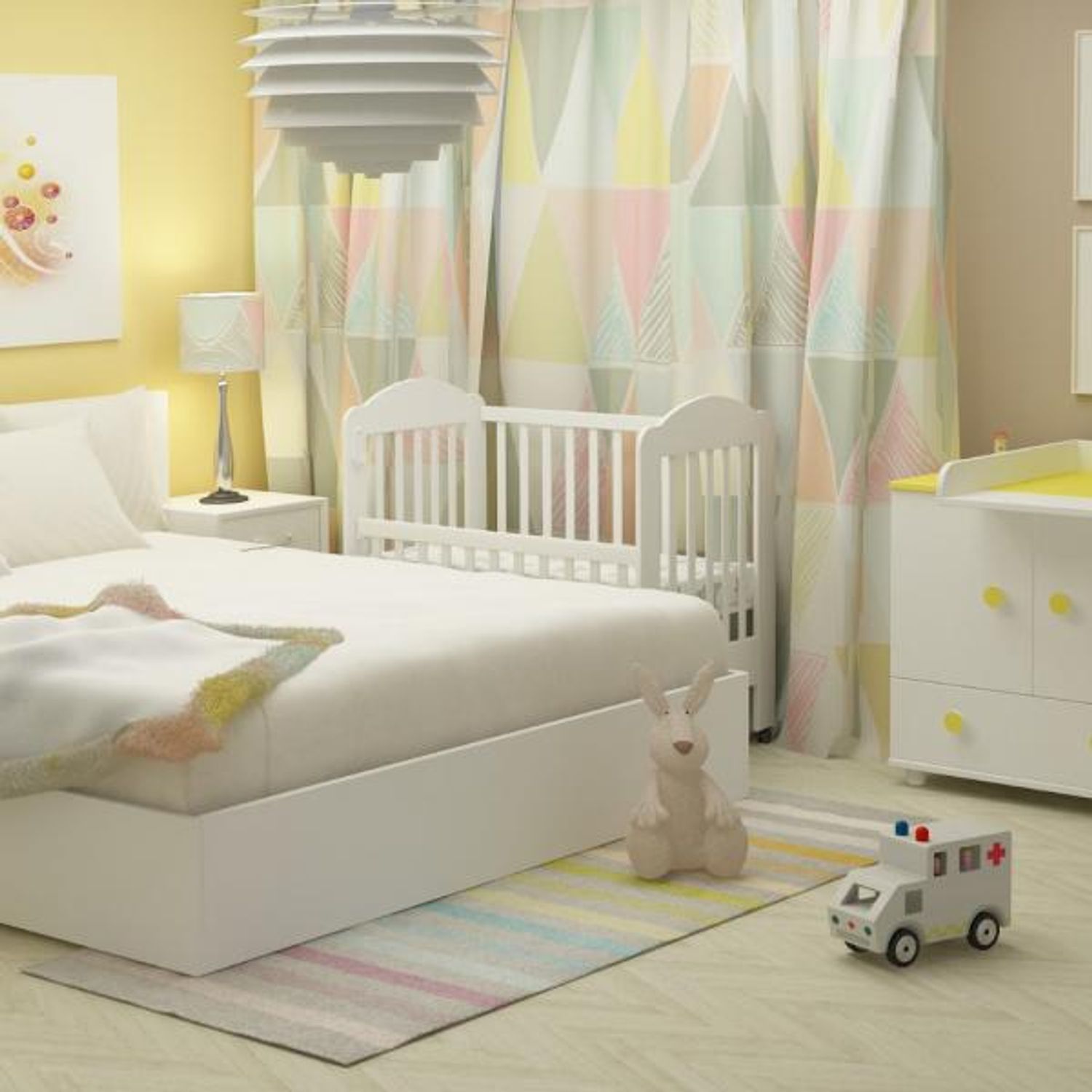 Patut cu lat. culisabila MyKids AVo Alb-Alb D101 fotografia produsului View 3 L