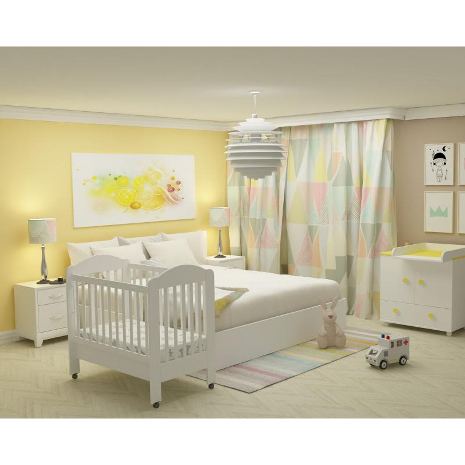 Patut cu lat. culisabila MyKids AVo Alb-Alb D101 fotografia produsului View 4 L