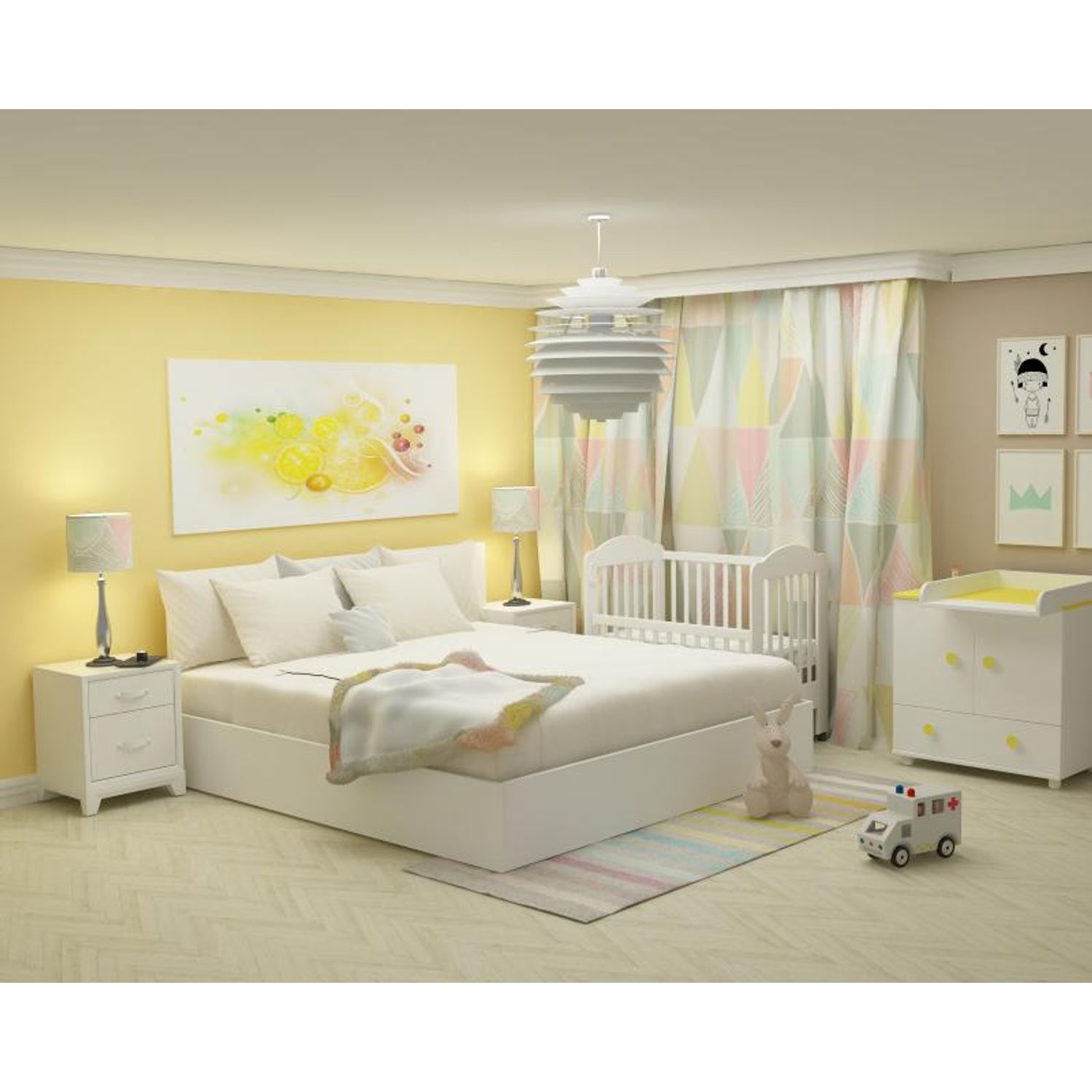Patut cu lat. culisabila MyKids AVo Alb-Alb D101 fotografia produsului View 5 L