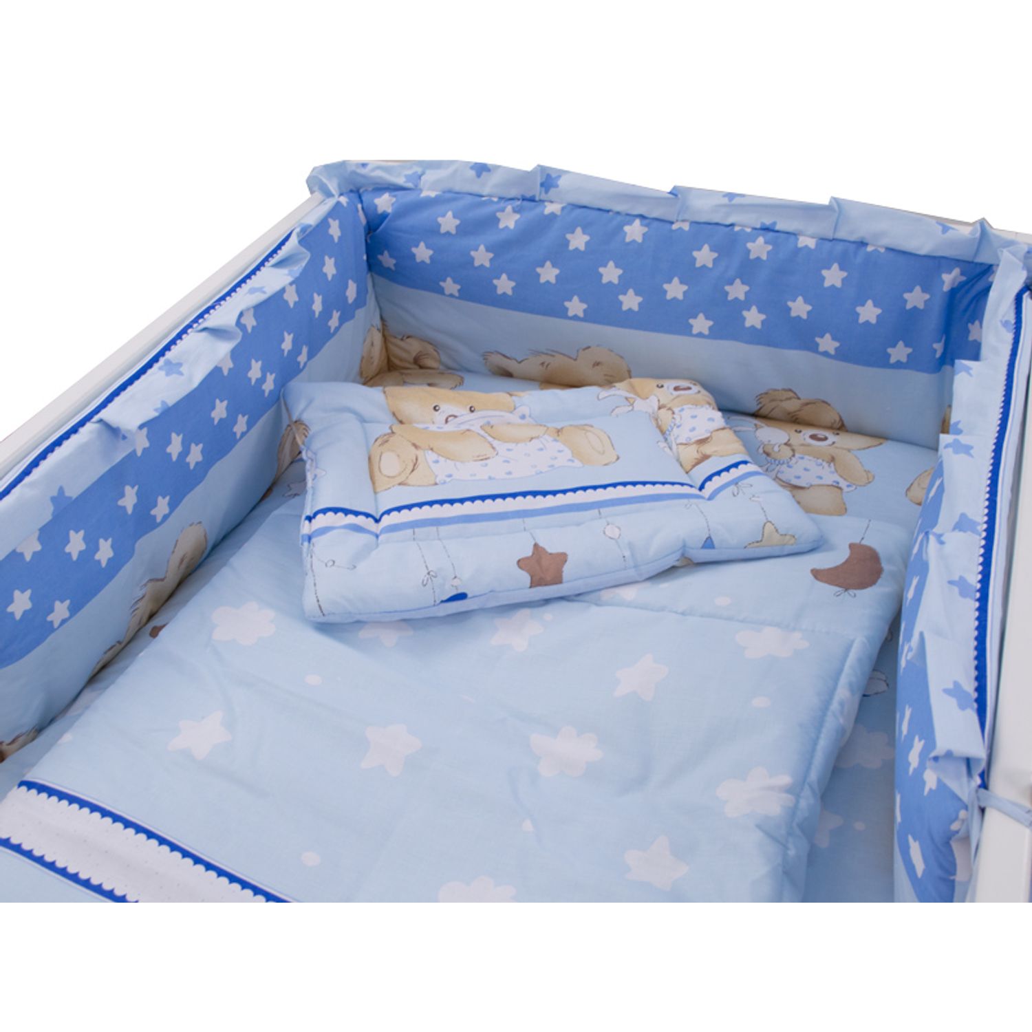 Lenjerie MyKids Teddy Hug Blue M2 4 Piese 120x60 fotografia produsului View 2 L