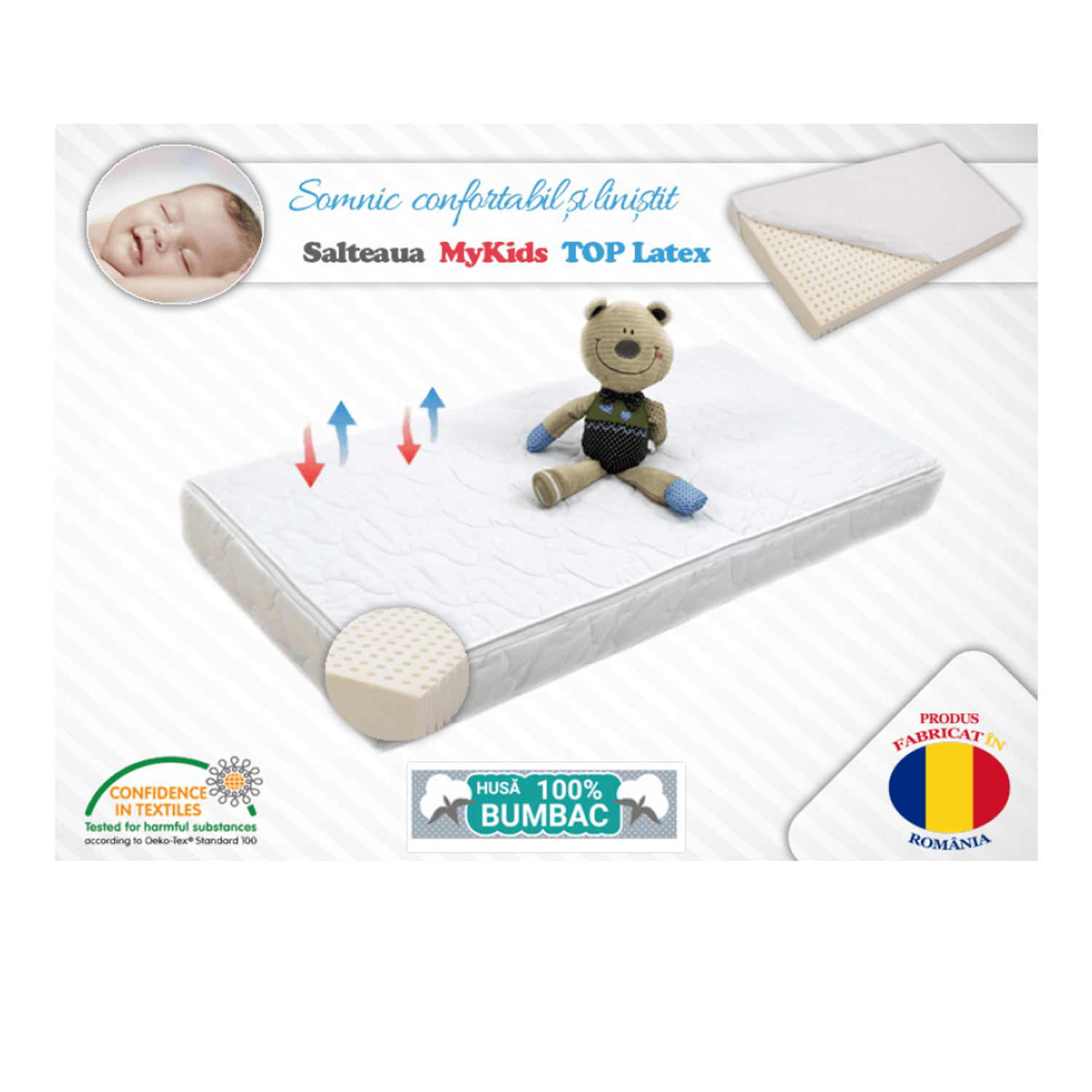 Saltea MyKids TOP Latex 120x60x10 (cm) fotografia produsului