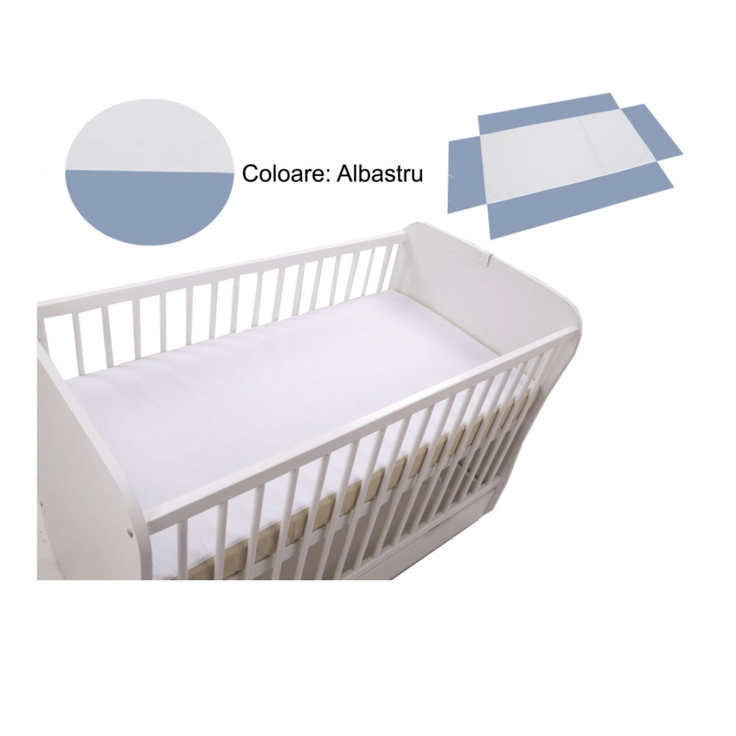 Cearceaf Klups fara elastic Blue 120x60 fotografia produsului
