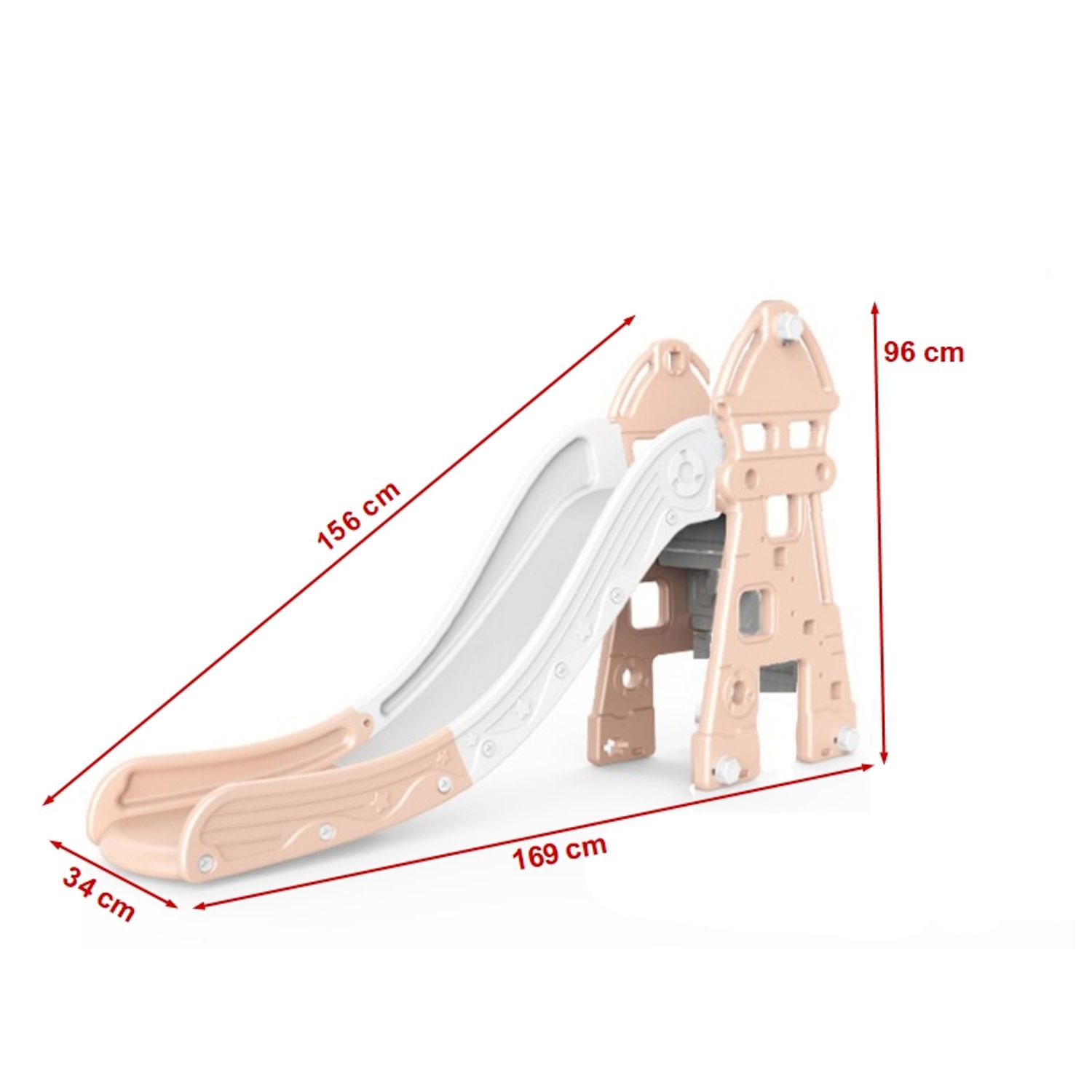 Tobogan MyKids Lighthouse cu cos de baschet Pink fotografia produsului View 2 L