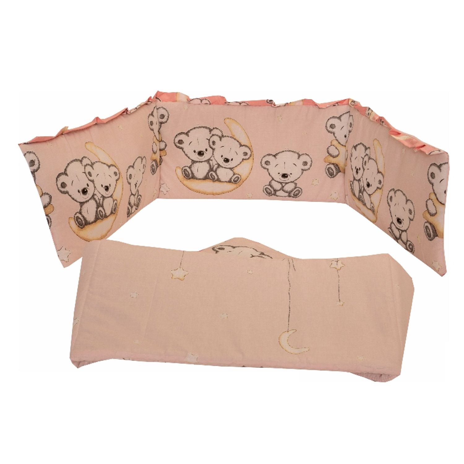 Lenjerie MyKids Bear On Moon Pink M2 4+1 Piese 140x70 fotografia produsului View 3 L