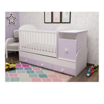 Patut Transformabil MyKids Alex cu leganare Alb-Violet D121 fotografia produsului