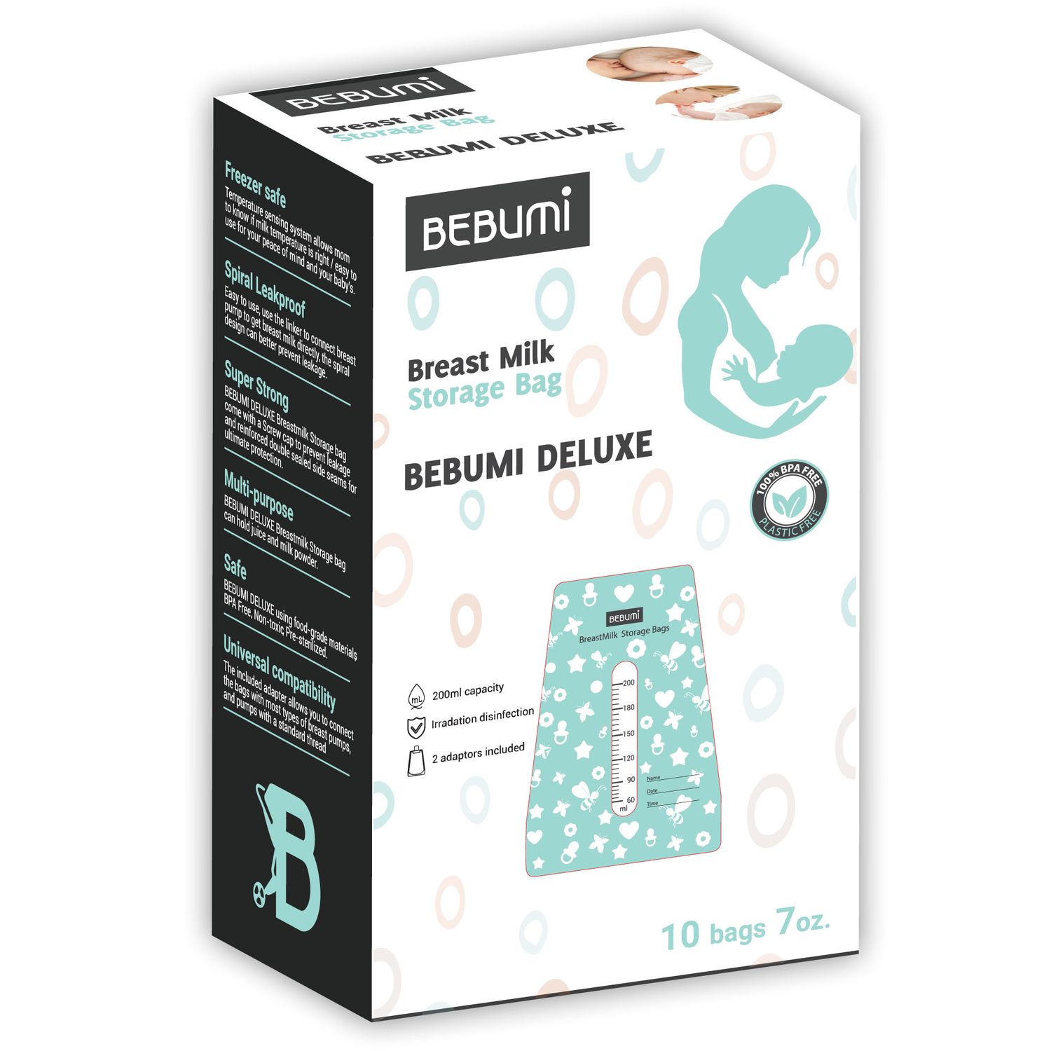 Set 30 pungi depozitare lapte matern Bebumi Deluxe fotografia produsului