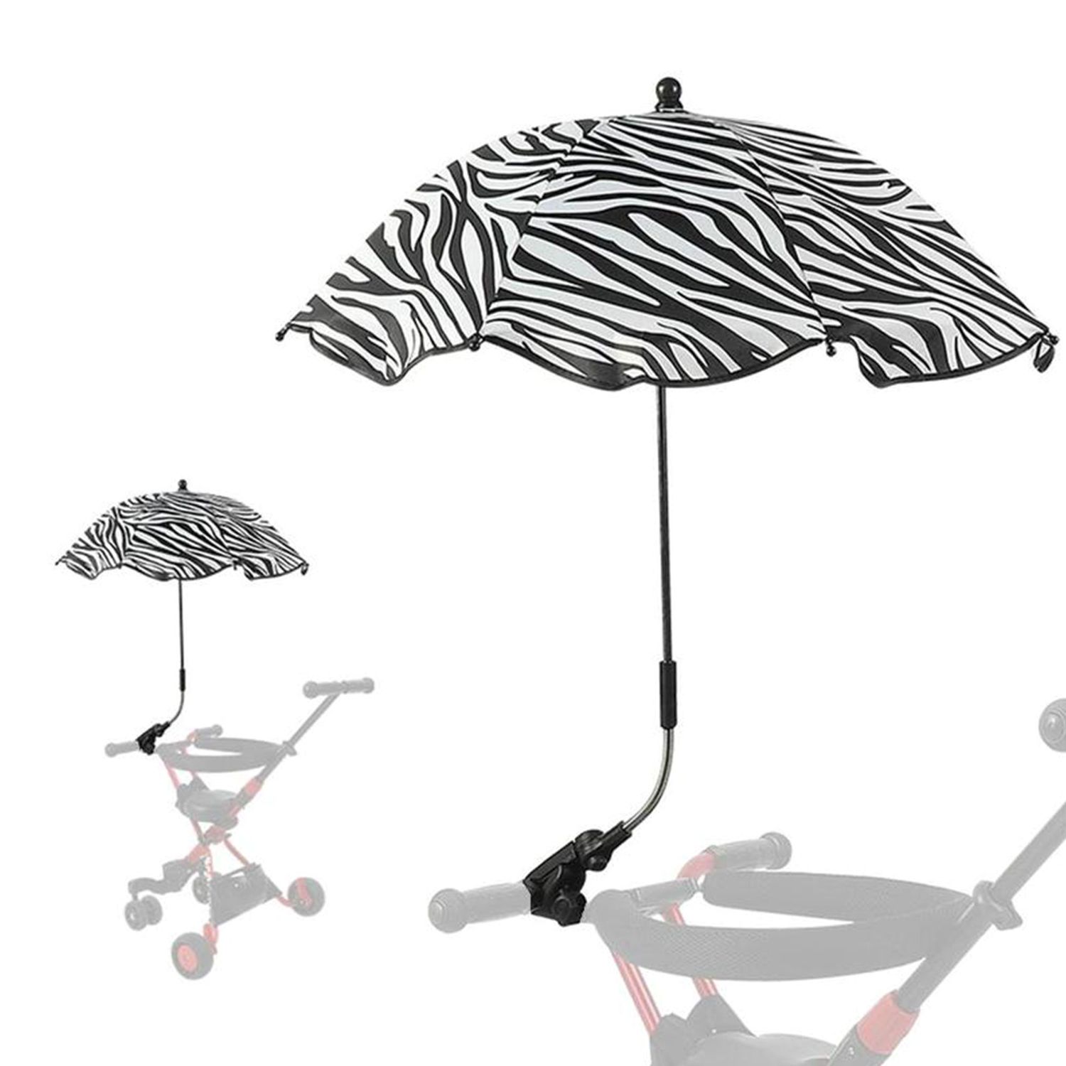 Umbrela pentru carucior, Imprimeu Zebra, 65.5cm fotografia produsului View 2 L