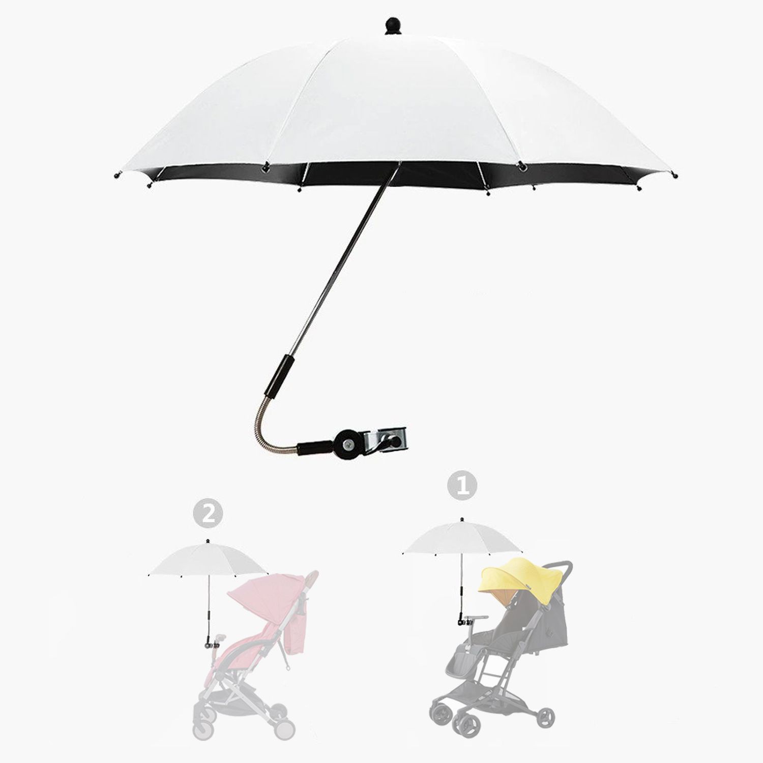 Umbrela pentru carucior, Gri, 75cm fotografia produsului View 2 L